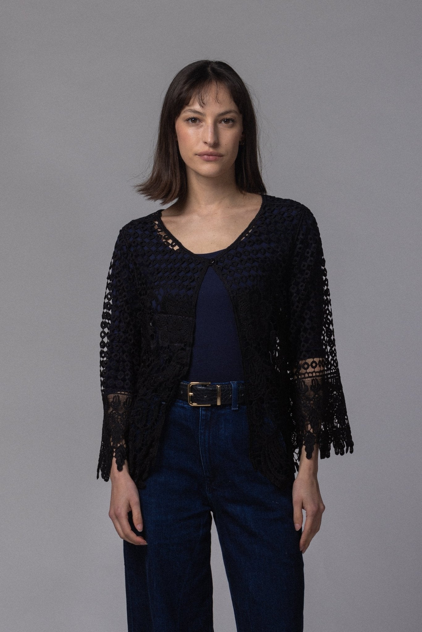 Dentelle blanc gilet - La Doudounerie