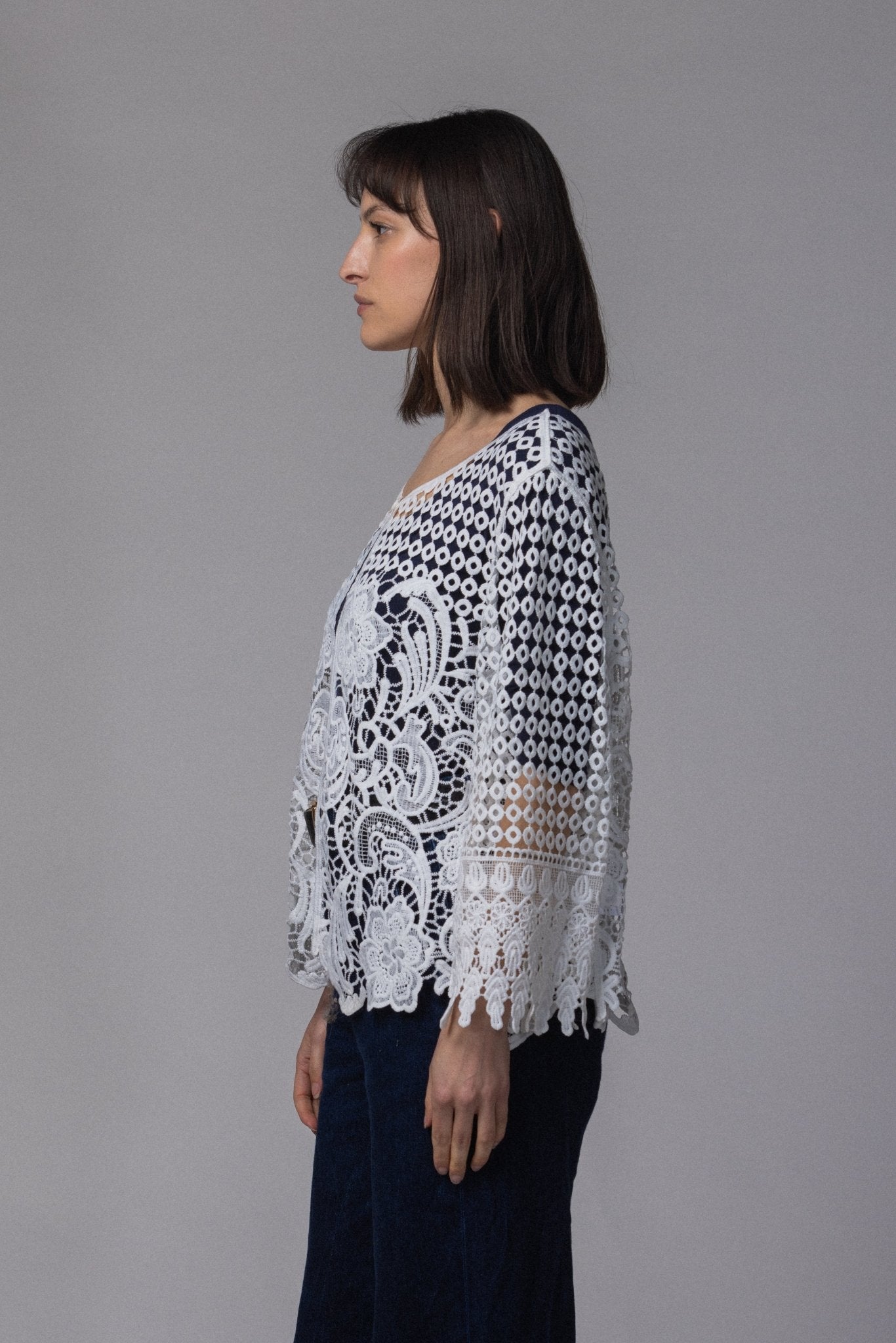 Dentelle blanc gilet - La Doudounerie