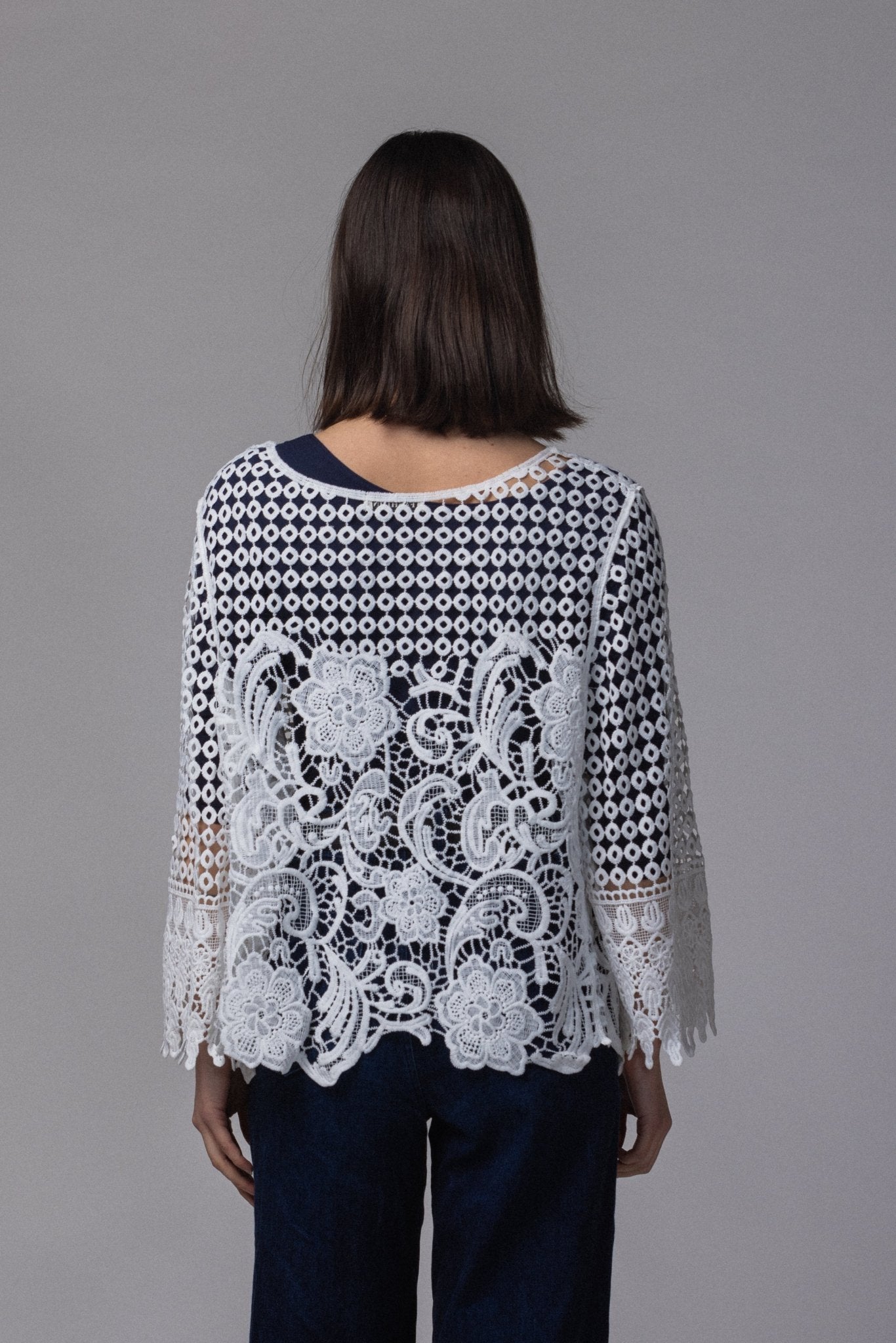 Dentelle blanc gilet - La Doudounerie