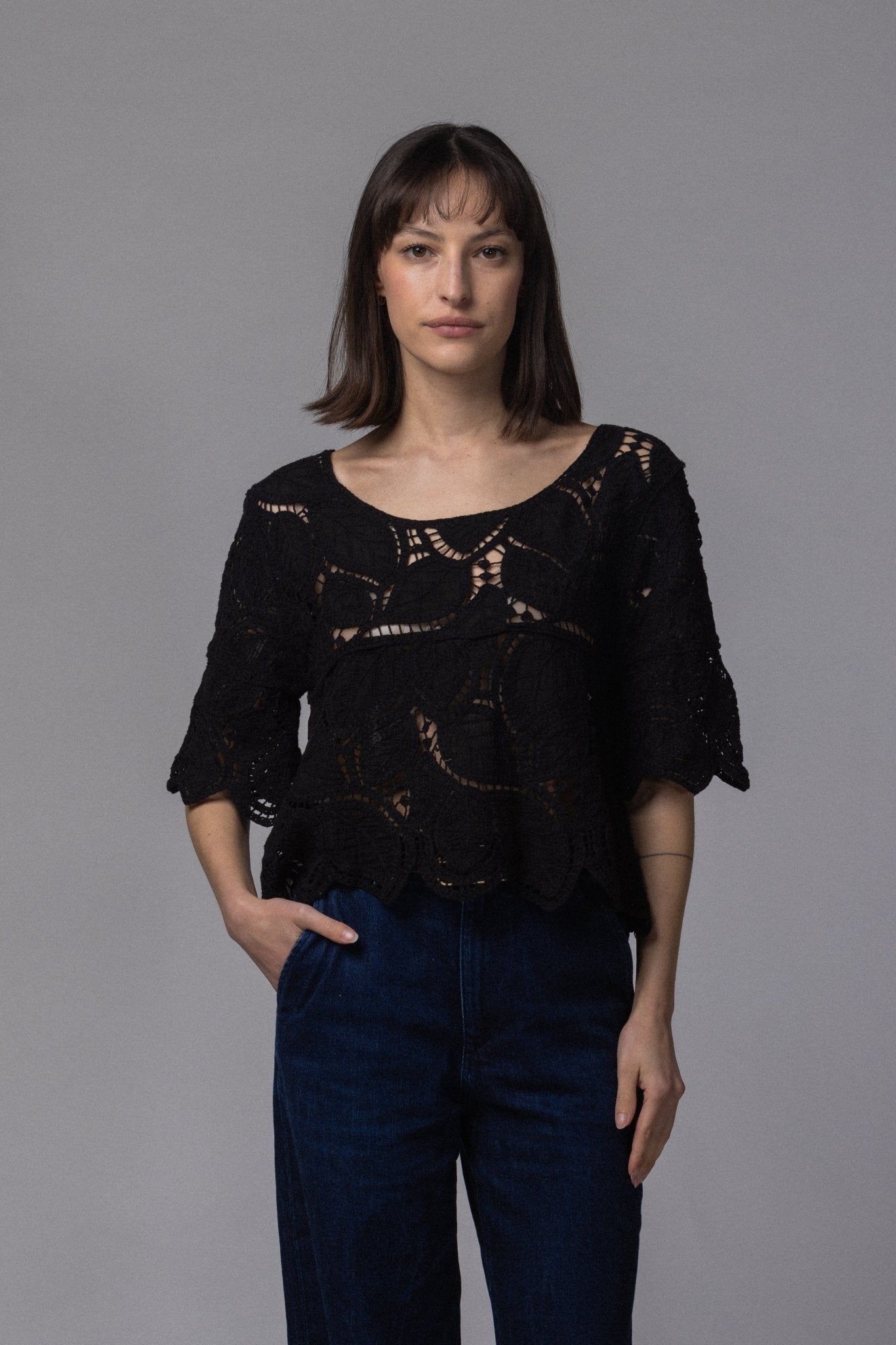 Haut Dentelle Crop - La Doudounerie
