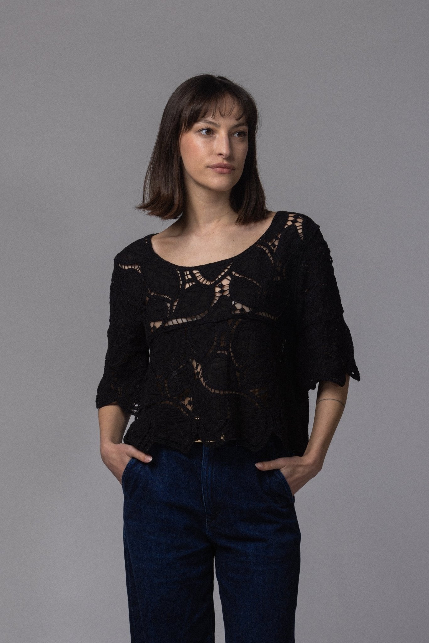 Haut Dentelle Crop - La Doudounerie