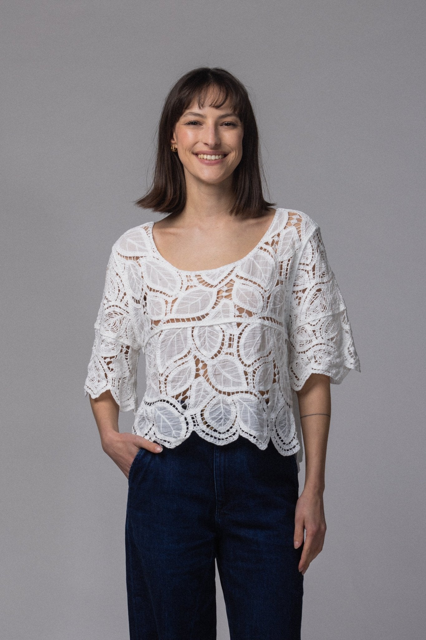 Haut Dentelle Crop - La Doudounerie