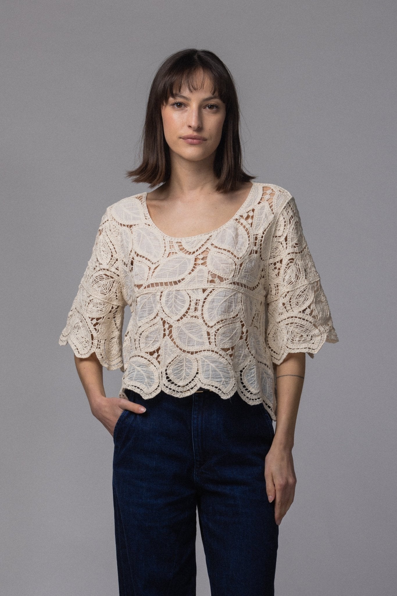 Haut Dentelle Crop - La Doudounerie