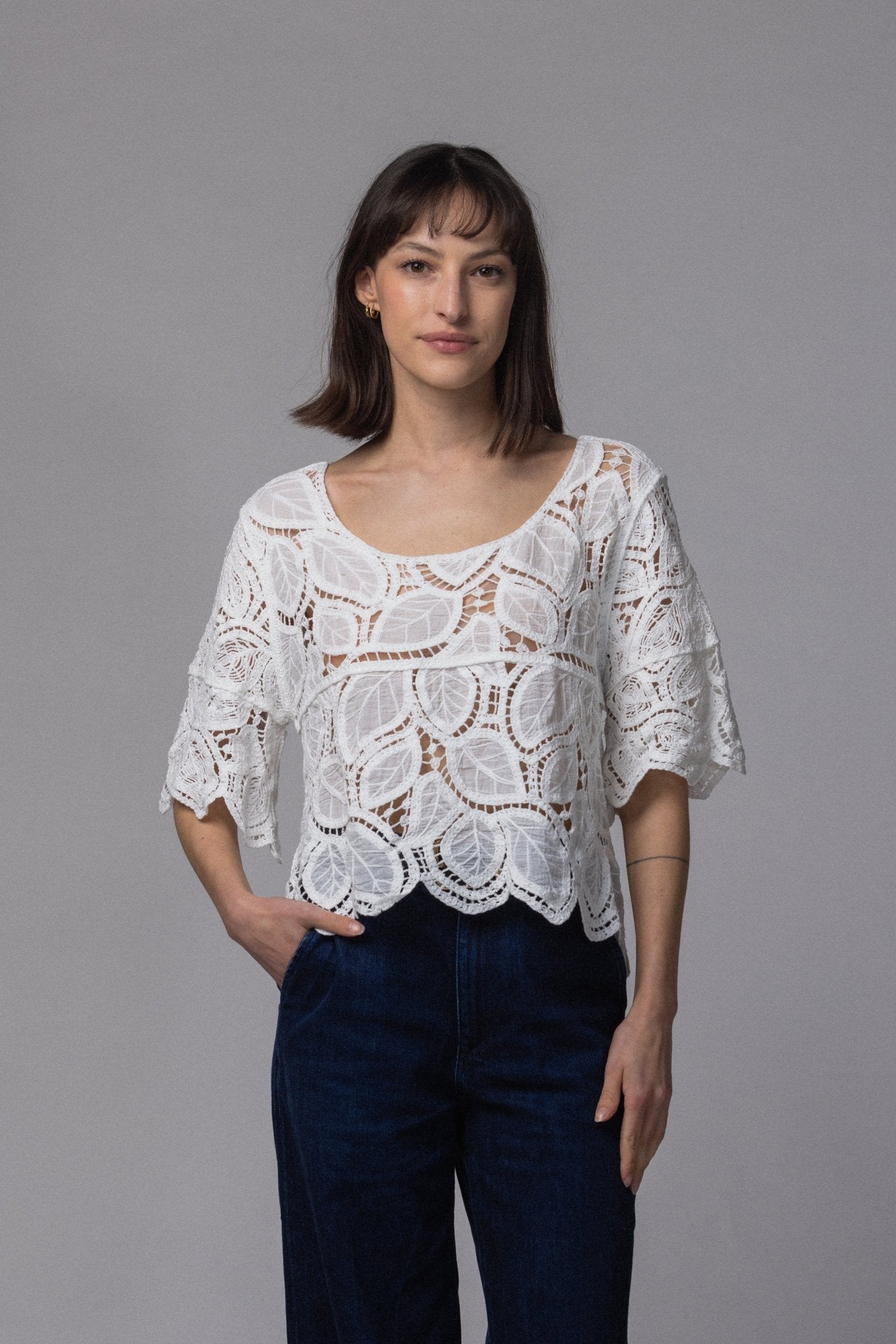 Haut Dentelle Crop - La Doudounerie