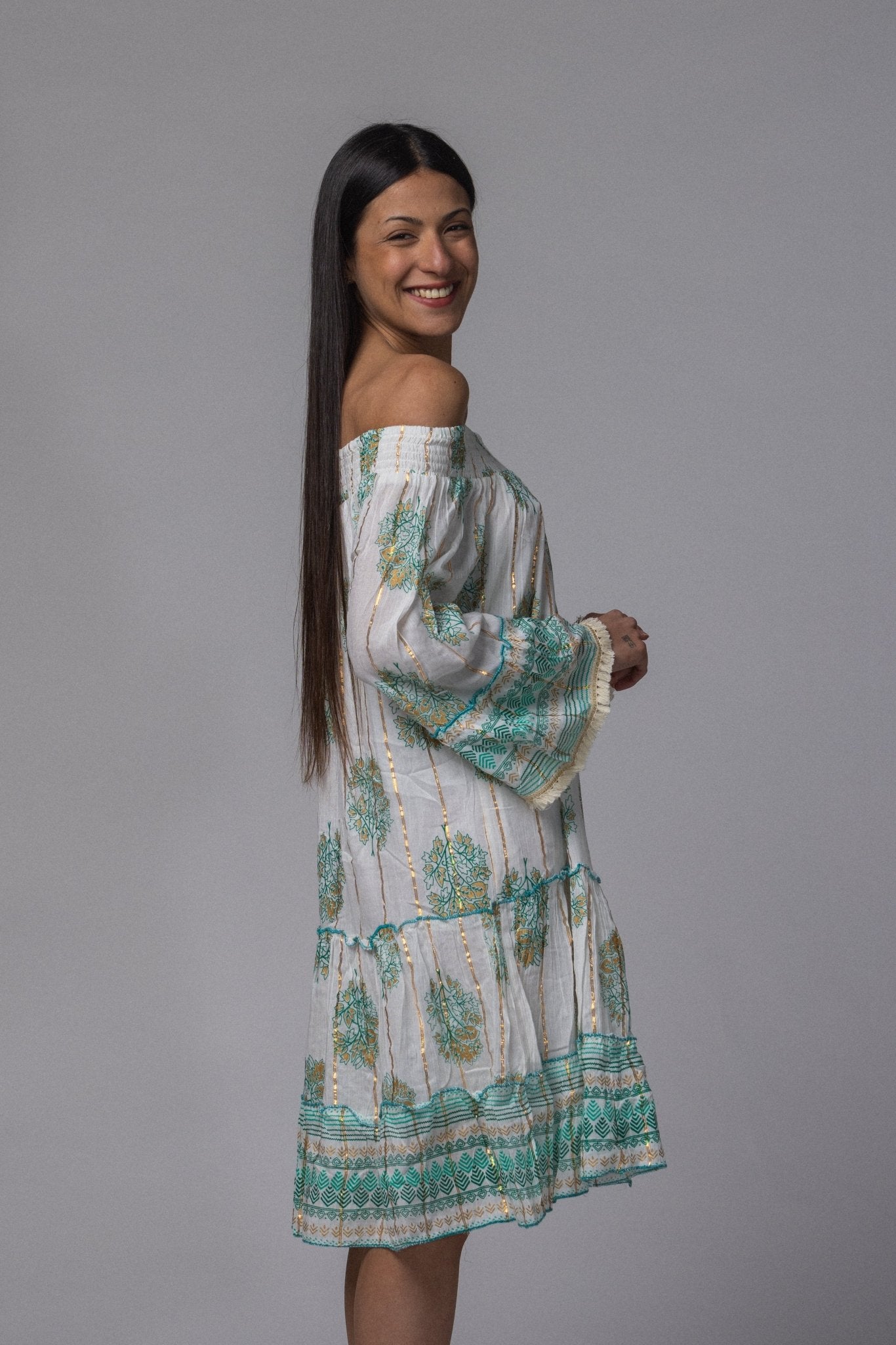 Robe courte été col élastique - La Doudounerie