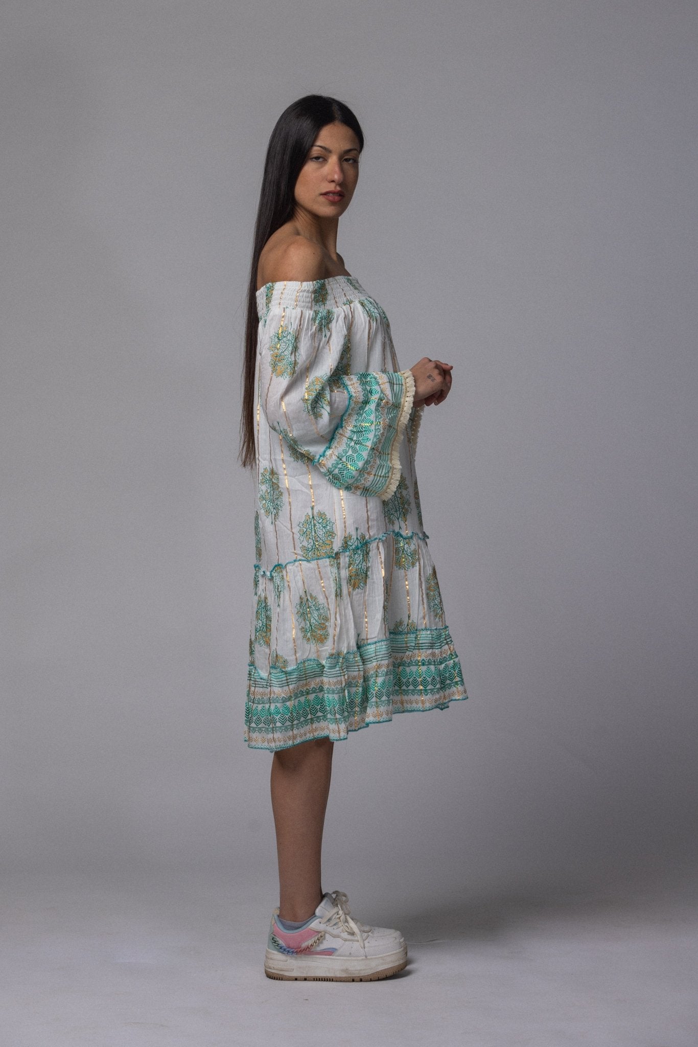 Robe courte été col élastique - La Doudounerie