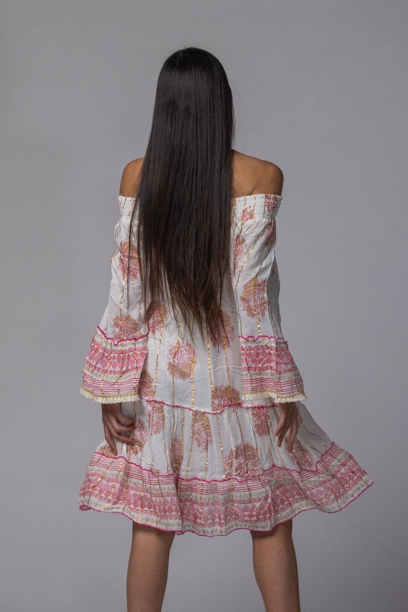 Robe courte été col élastique - La Doudounerie