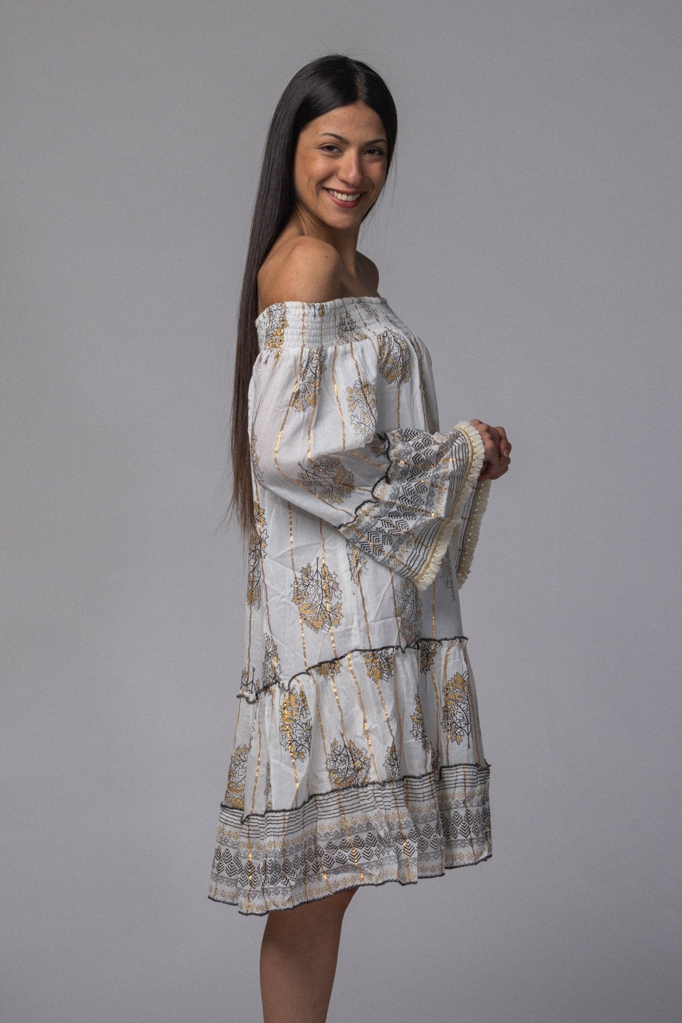 Robe courte été col élastique - La Doudounerie