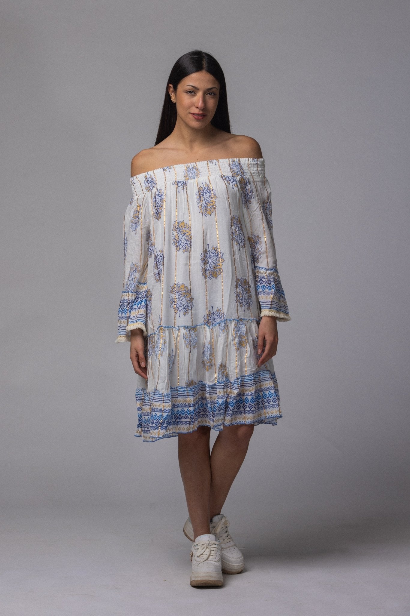 Robe courte été col élastique - La Doudounerie