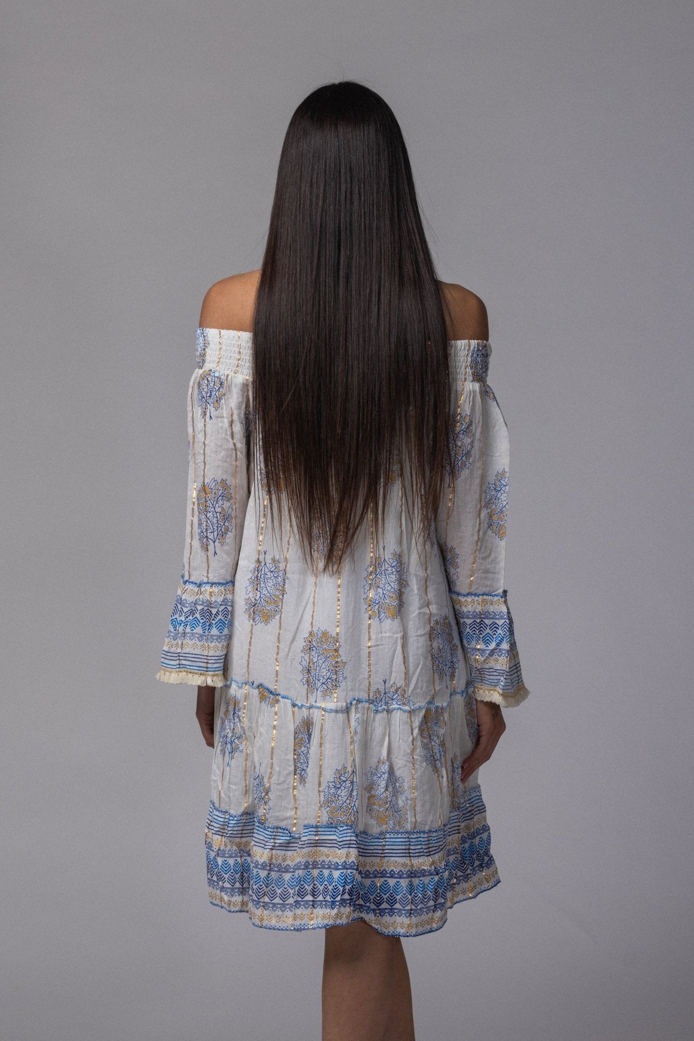Robe courte été col élastique - La Doudounerie