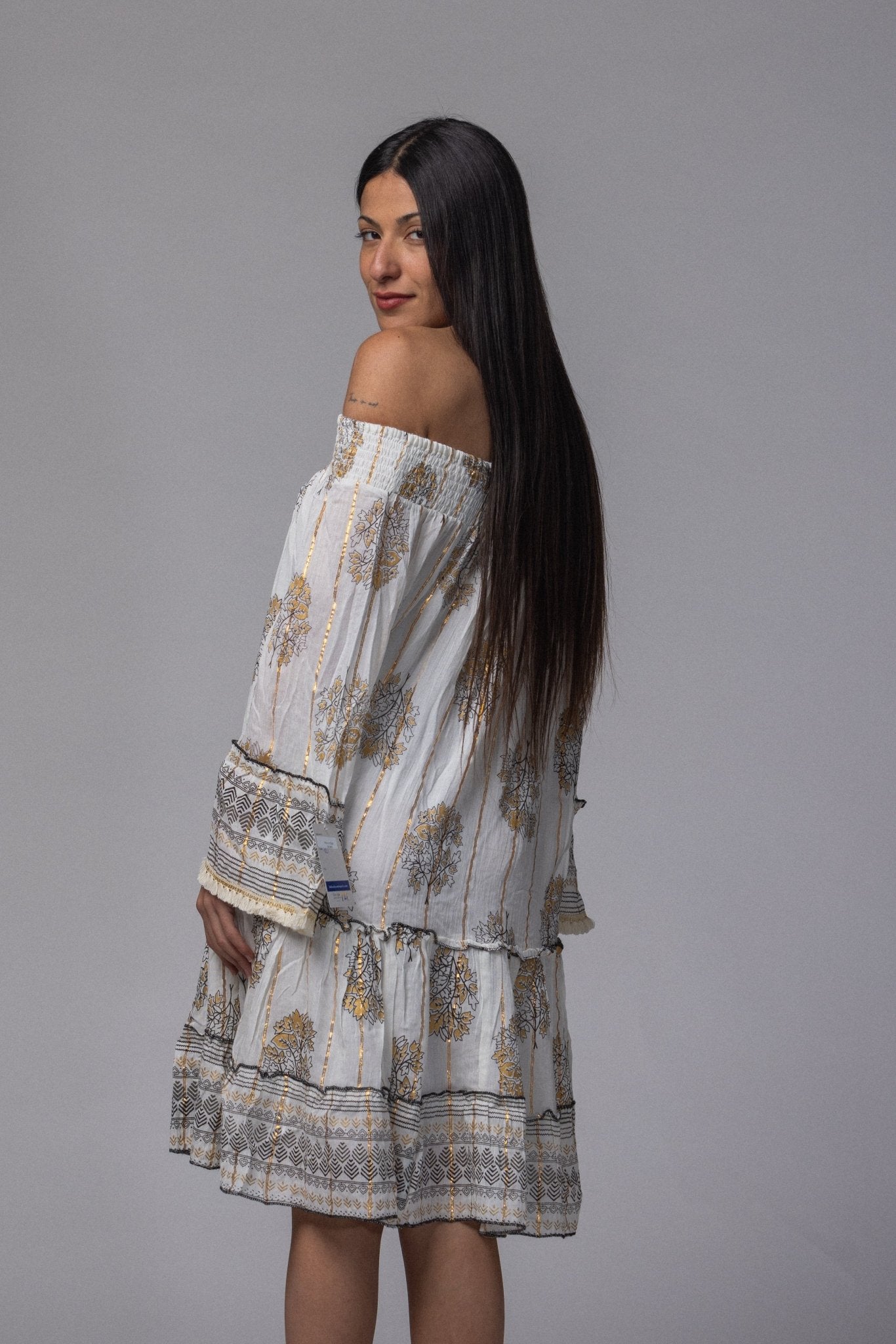 Robe courte été col élastique - La Doudounerie