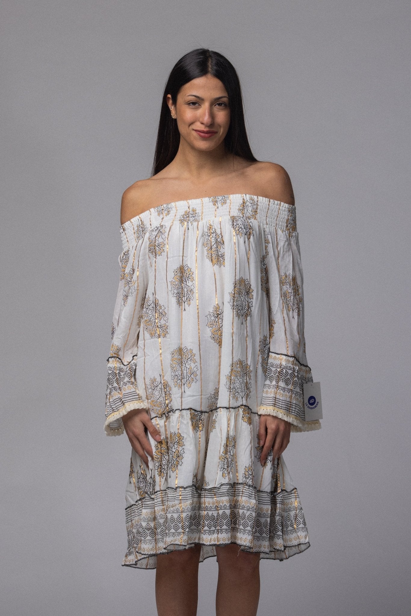 Robe courte été col élastique - La Doudounerie