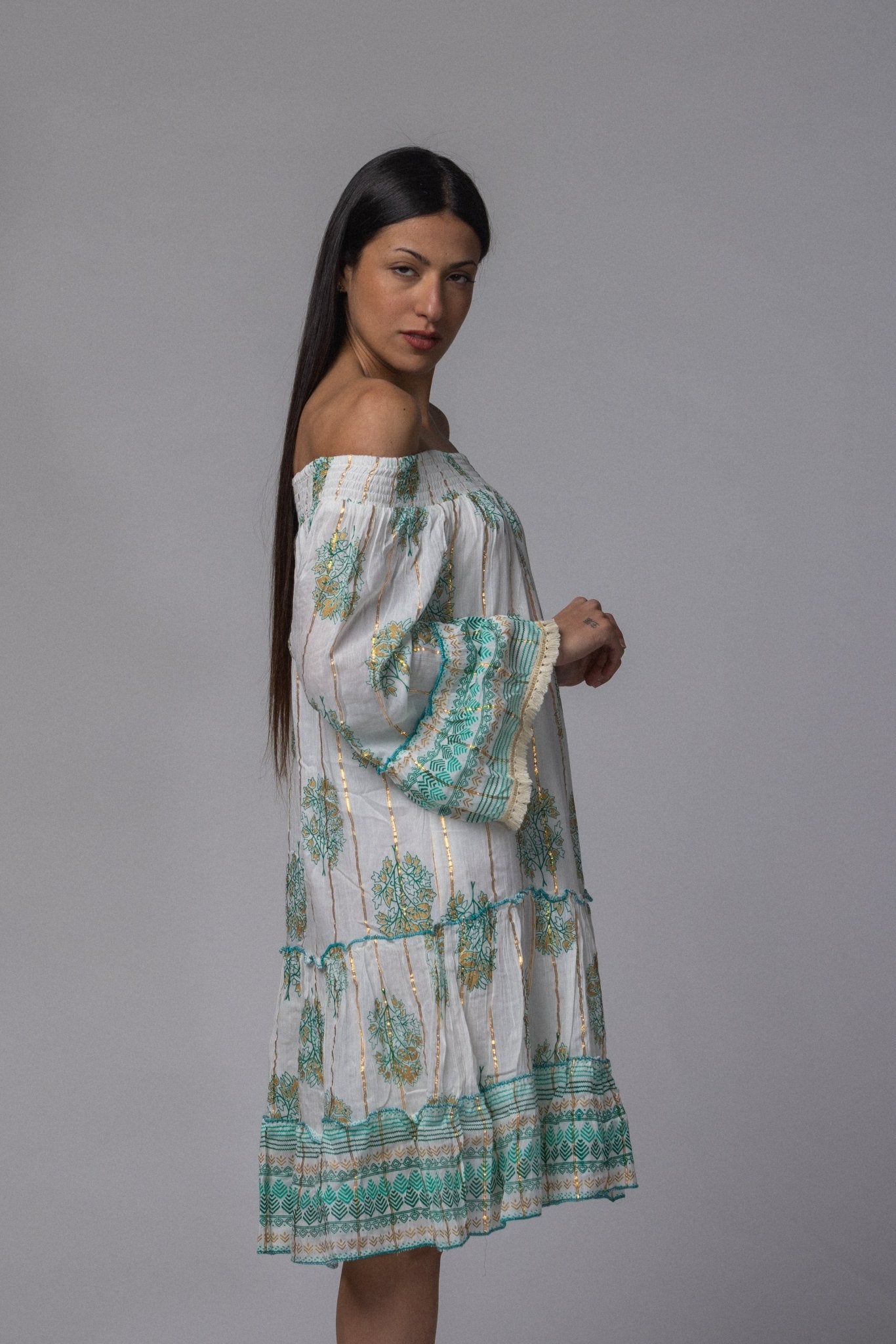 Robe courte été col élastique - La Doudounerie