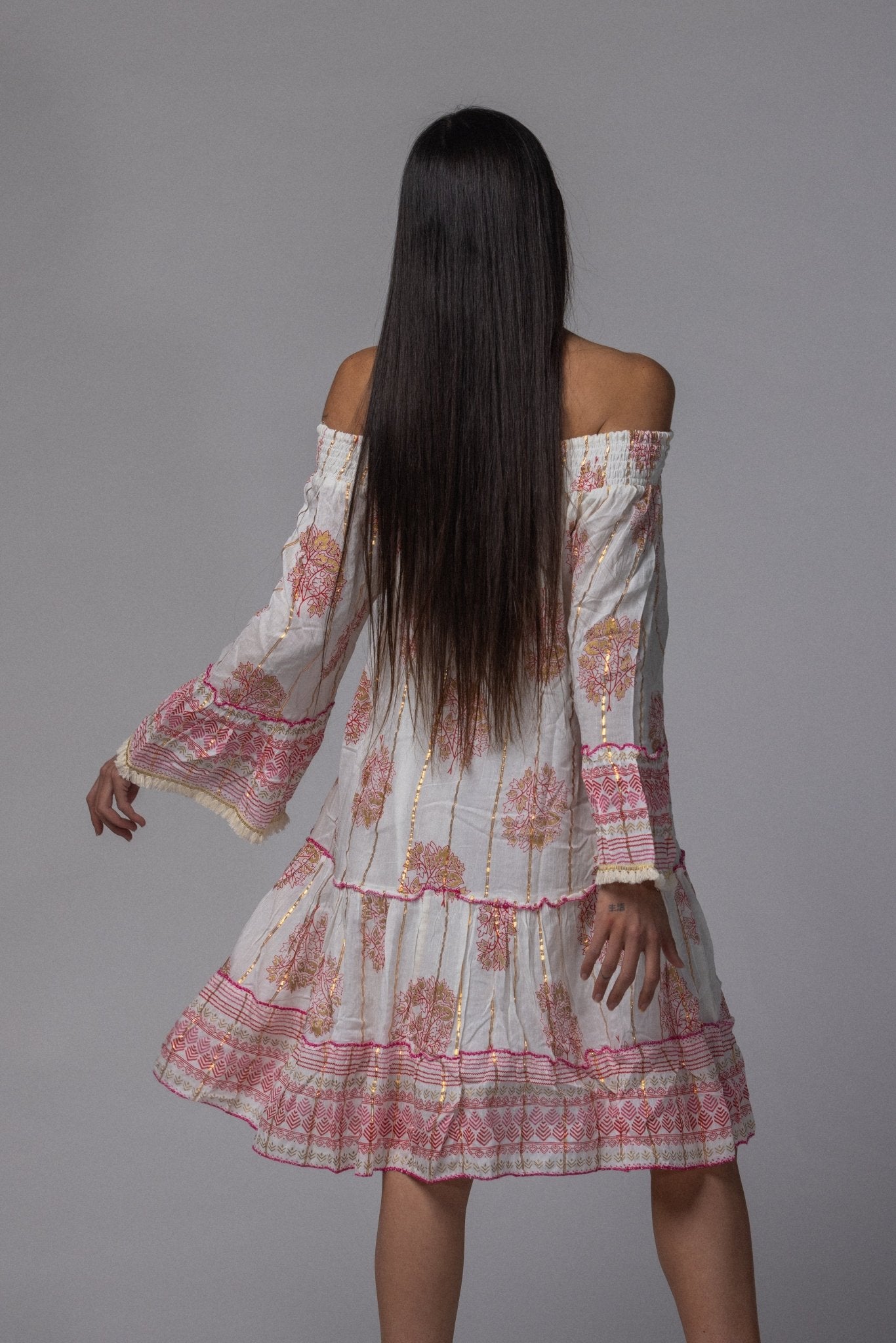 Robe courte été col élastique - La Doudounerie