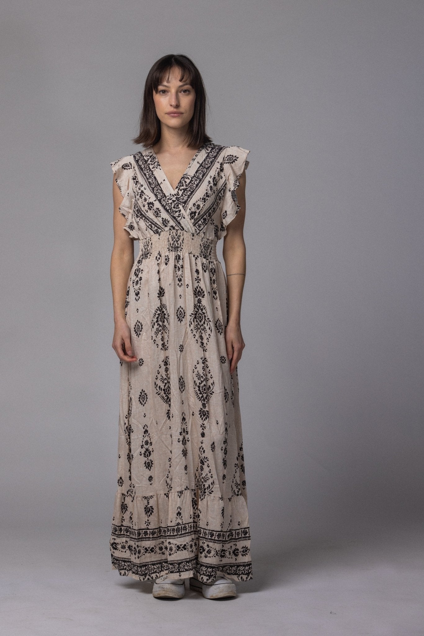 Robe Inda avec col V - La Doudounerie