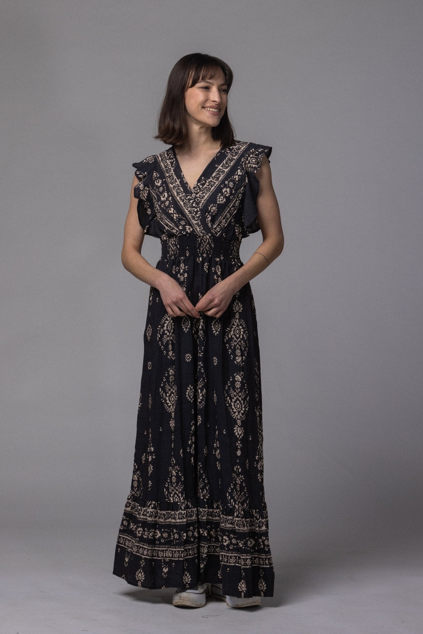 Robe Inda avec col V - La Doudounerie