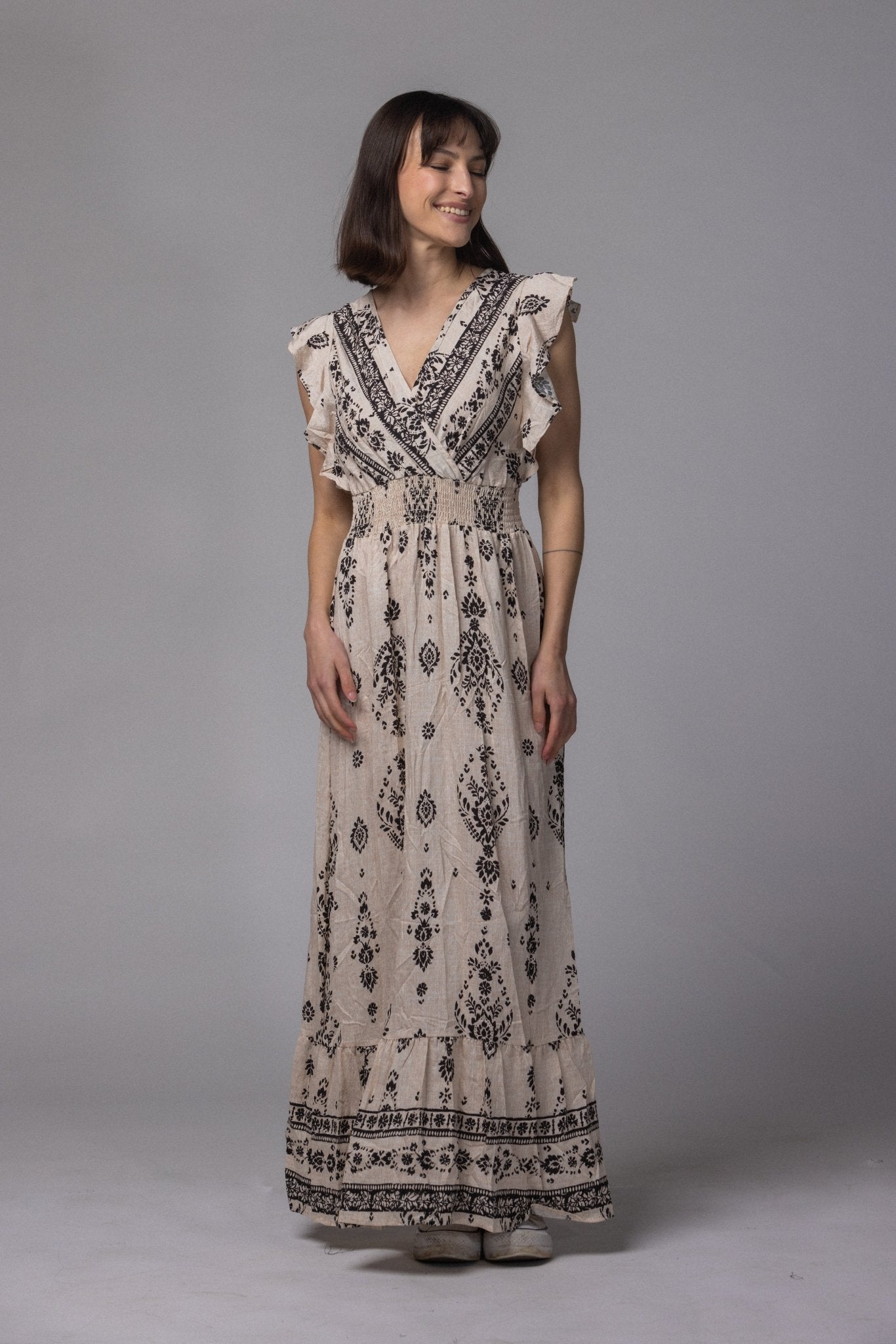 Robe Inda avec col V - La Doudounerie