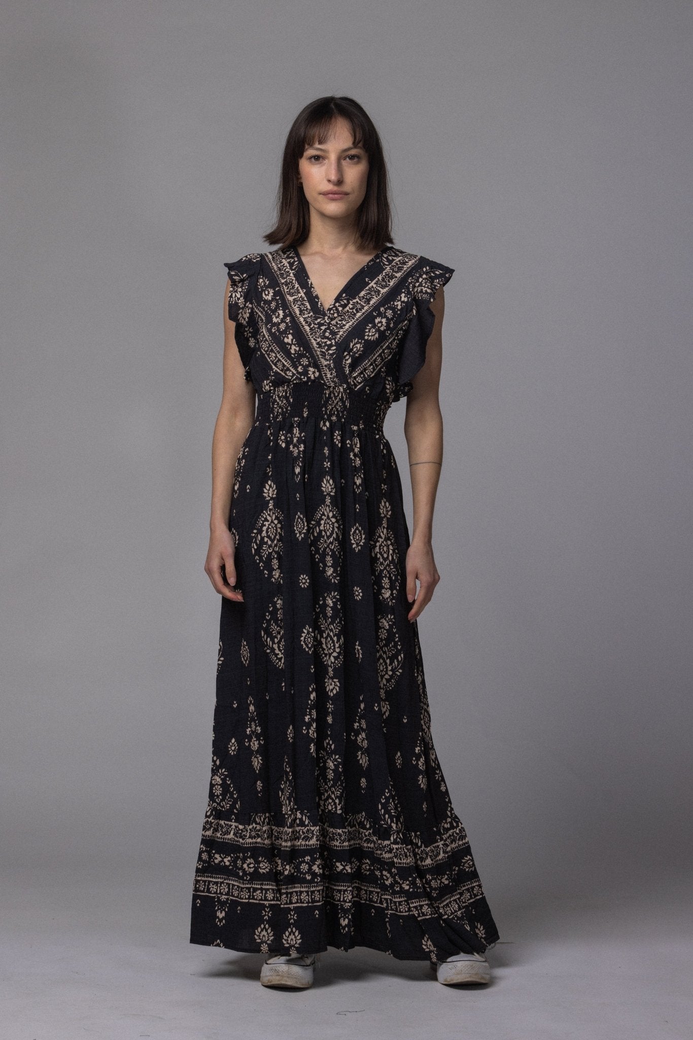 Robe Inda avec col V - La Doudounerie