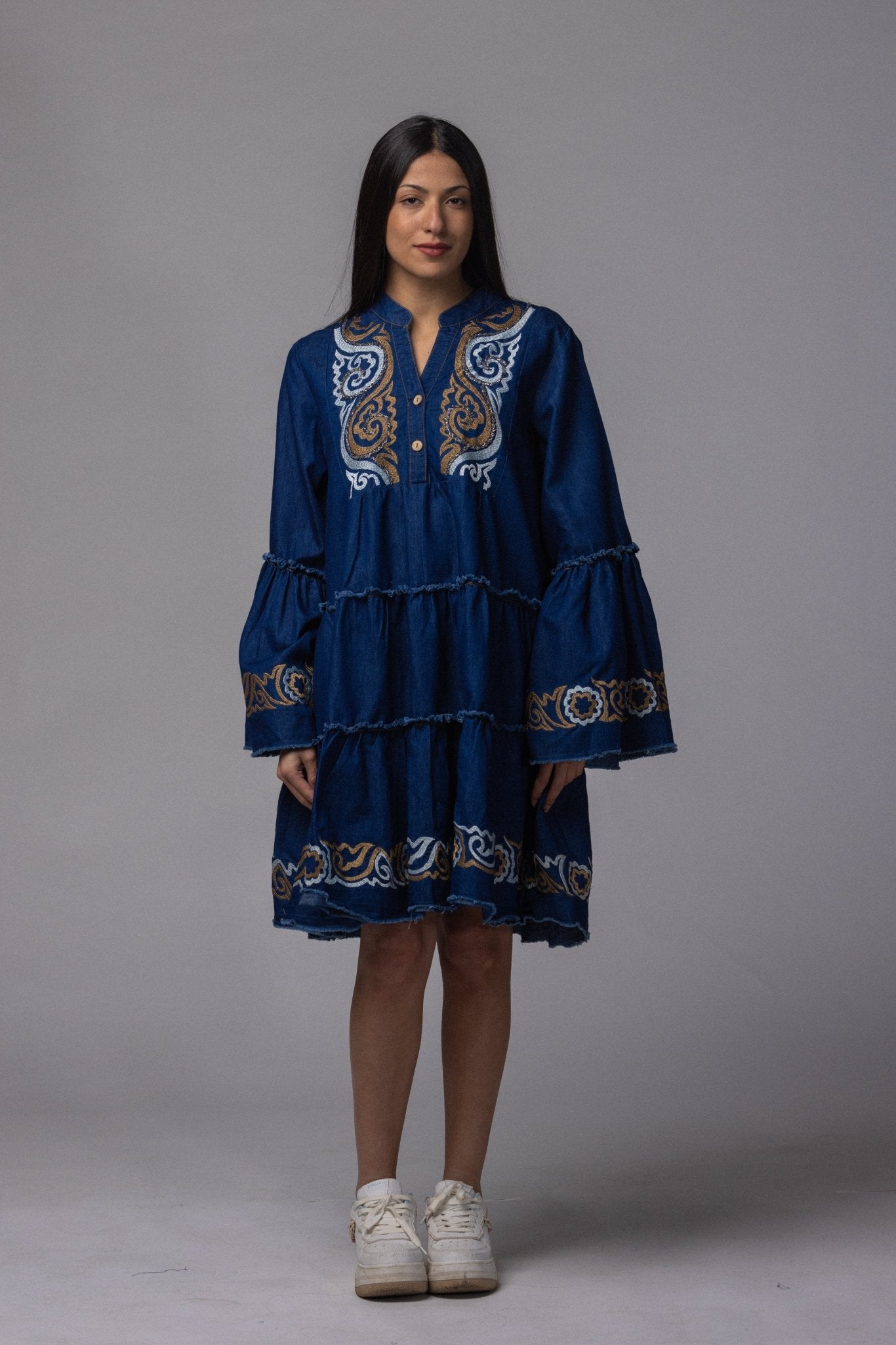 Robe jean brodé - La Doudounerie