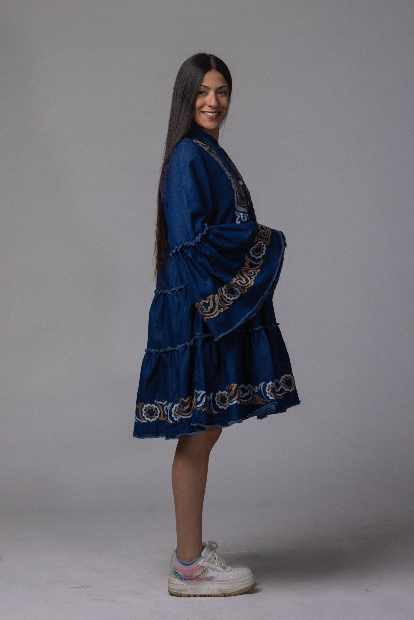 Robe jean brodé - La Doudounerie