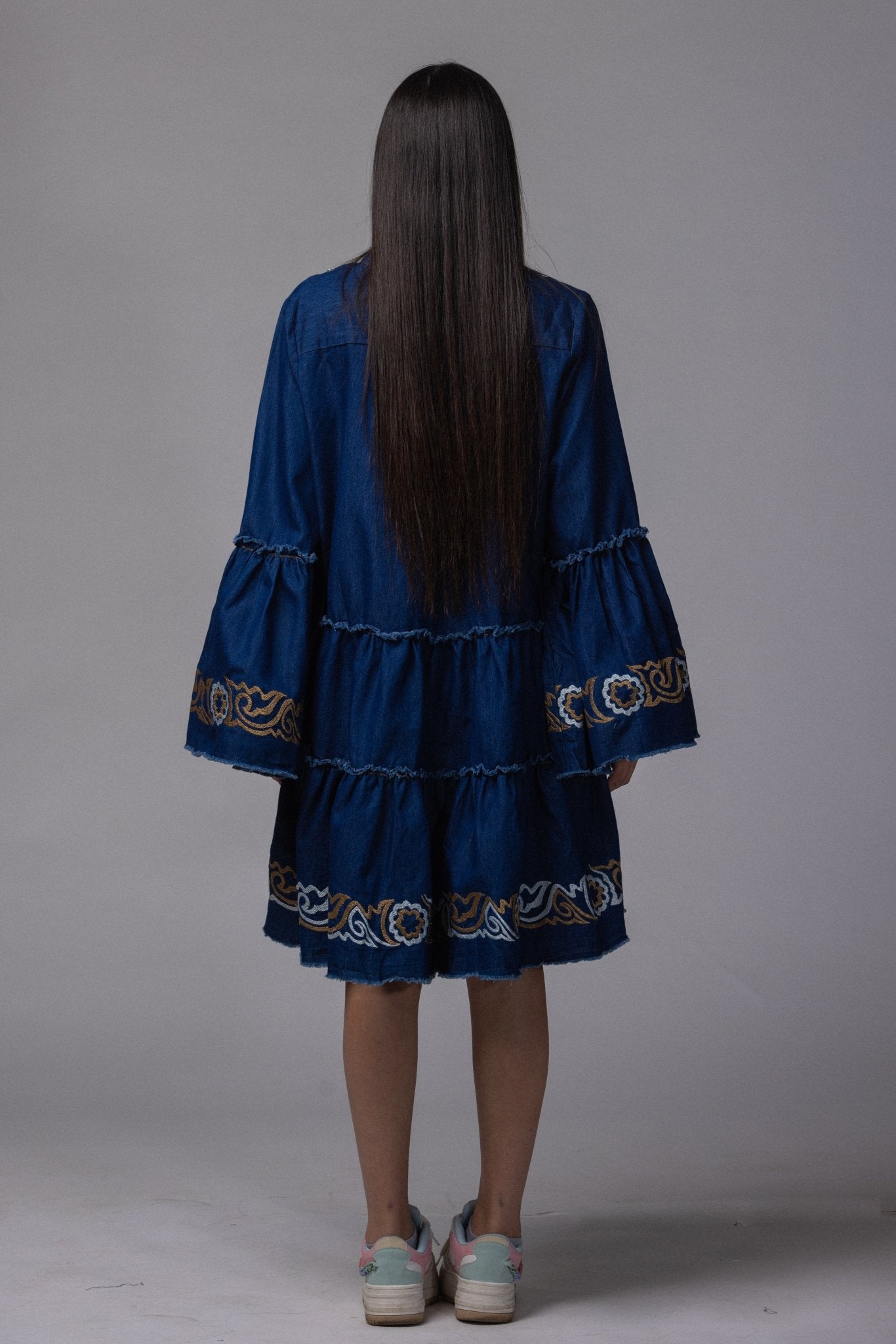 Robe jean brodé - La Doudounerie