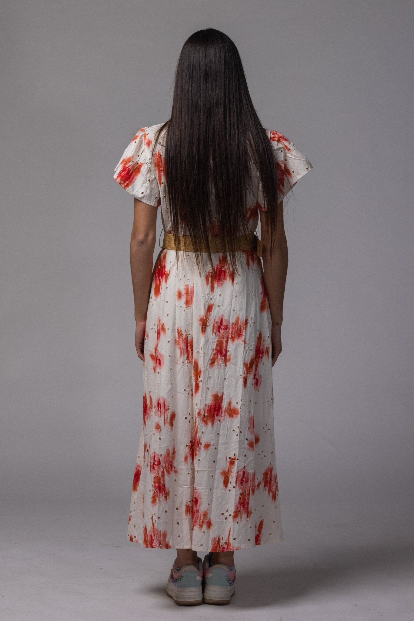 Robe longue avec ceinture - La Doudounerie