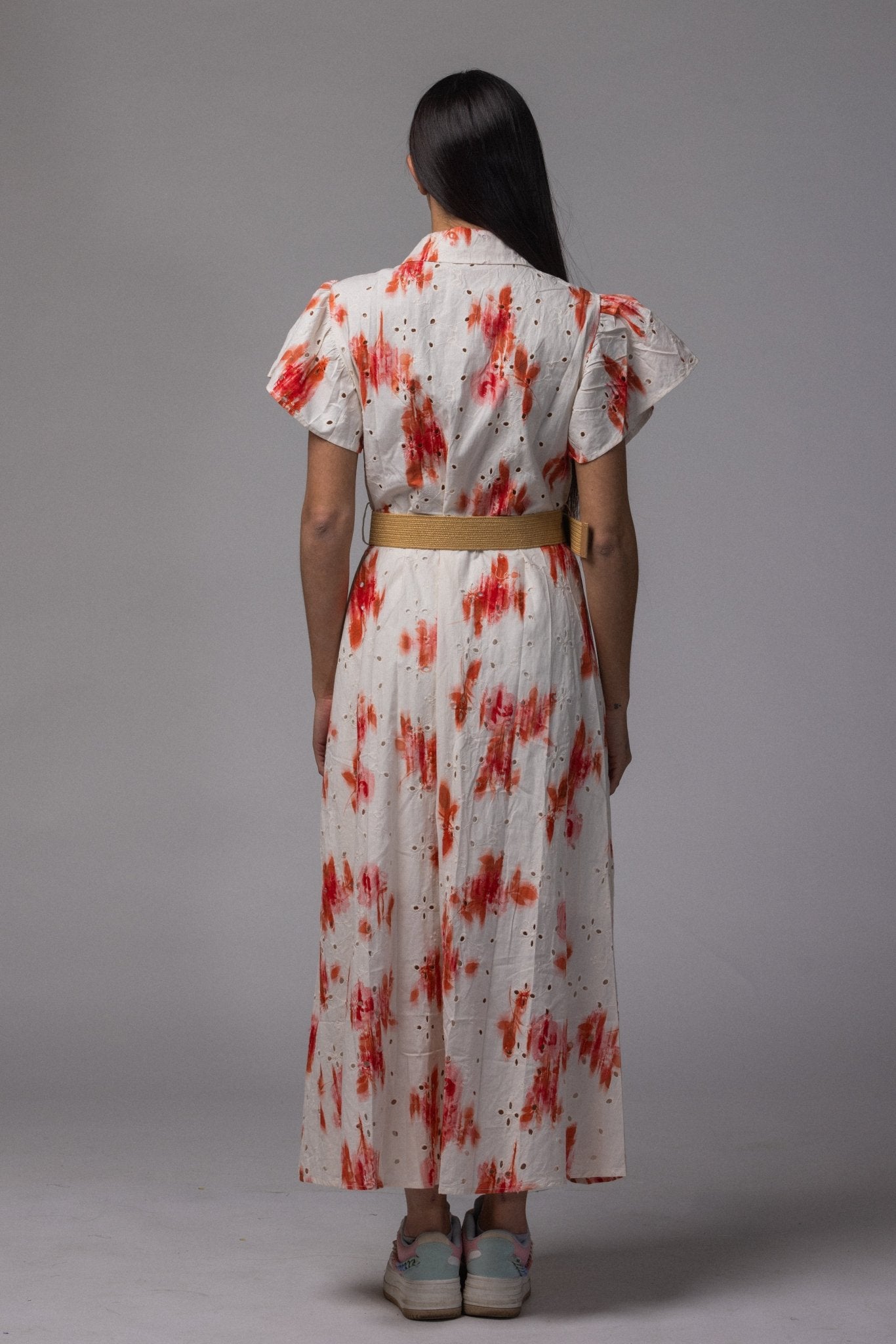 Robe longue avec ceinture - La Doudounerie