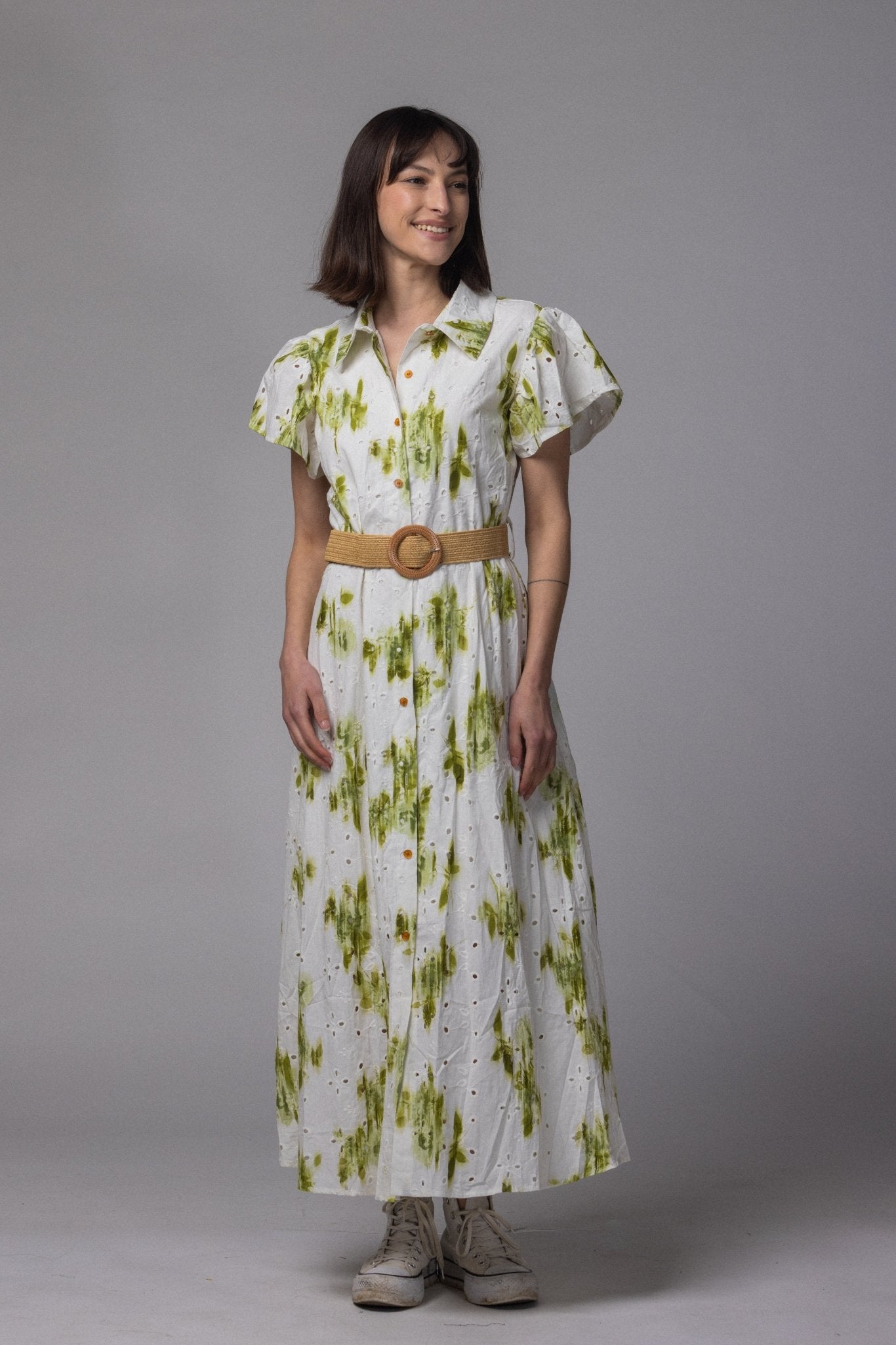 Robe longue avec ceinture - La Doudounerie