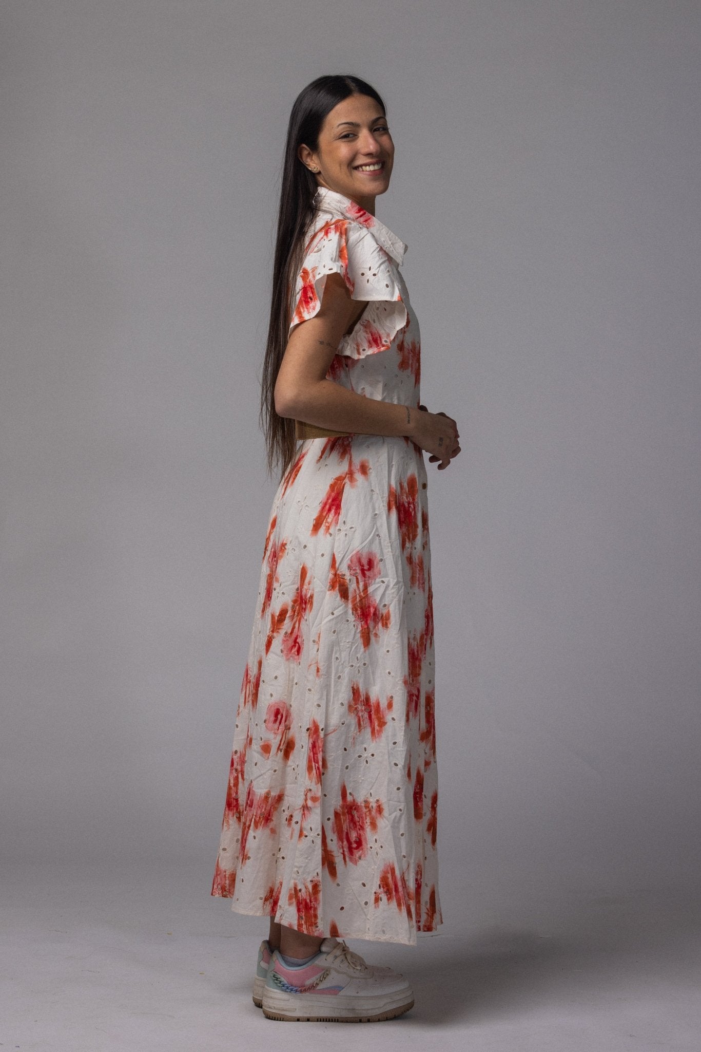Robe longue avec ceinture - La Doudounerie