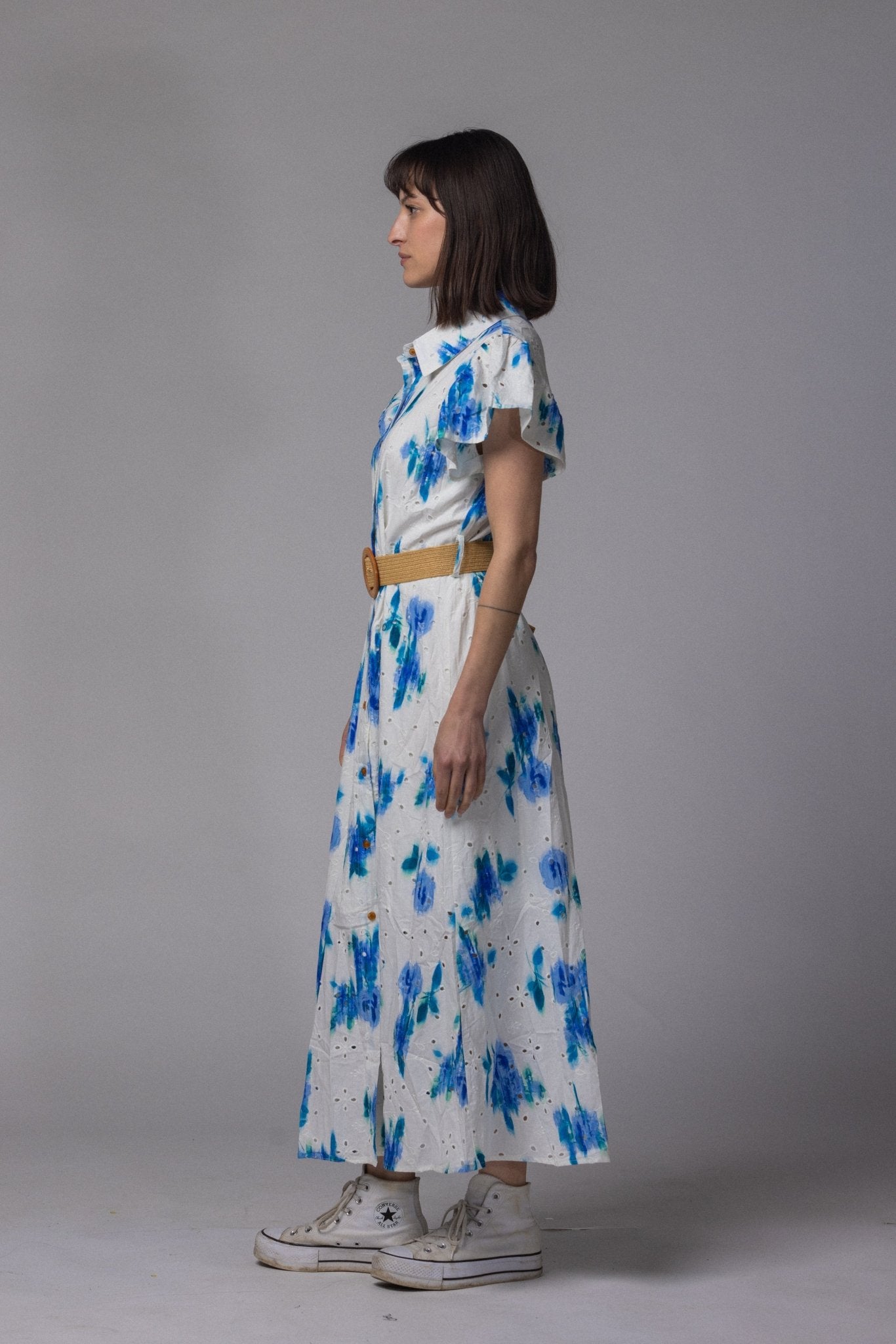Robe longue avec ceinture - La Doudounerie