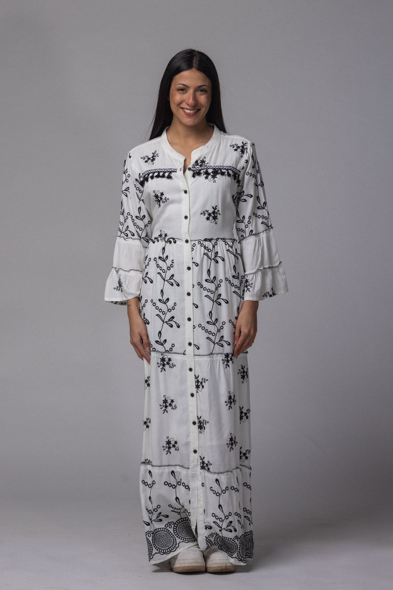 Robe longue avec frange - La Doudounerie