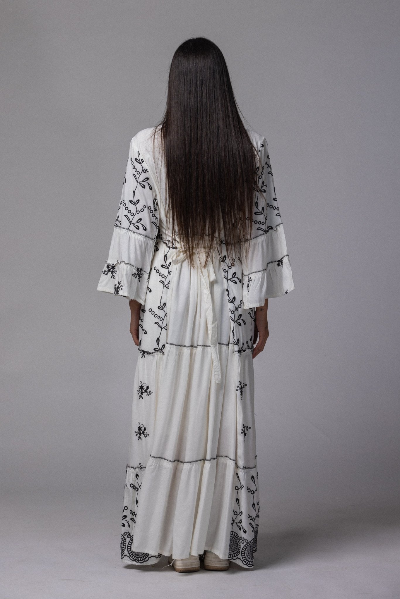 Robe longue avec frange - La Doudounerie