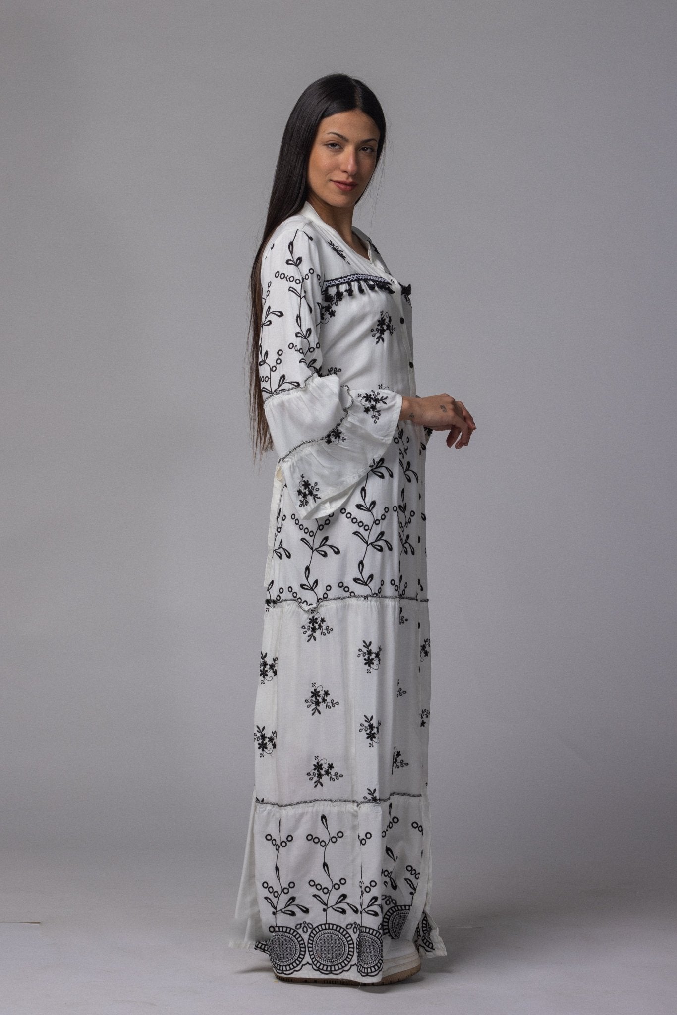 Robe longue avec frange - La Doudounerie