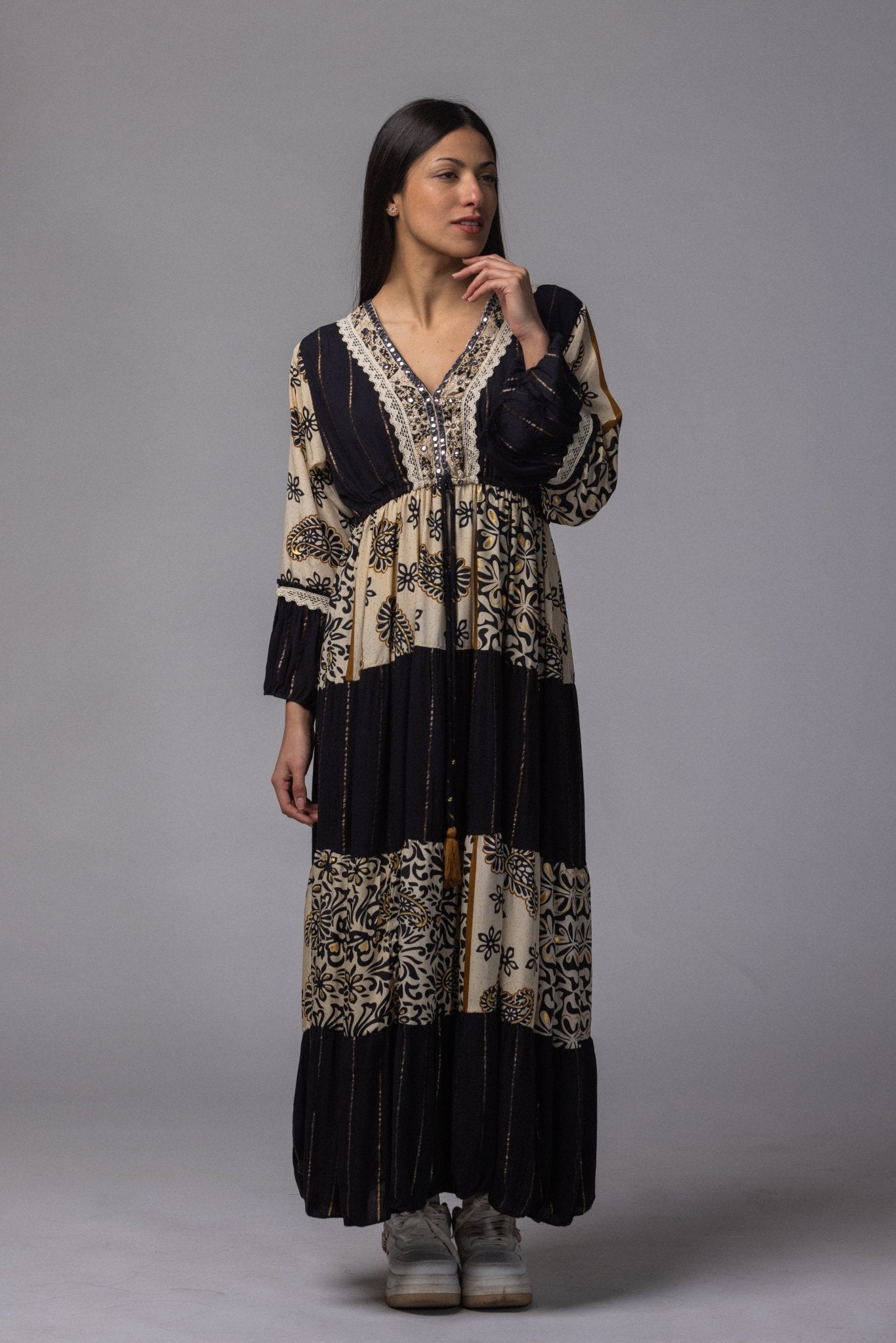 Robe longue brodé - La Doudounerie