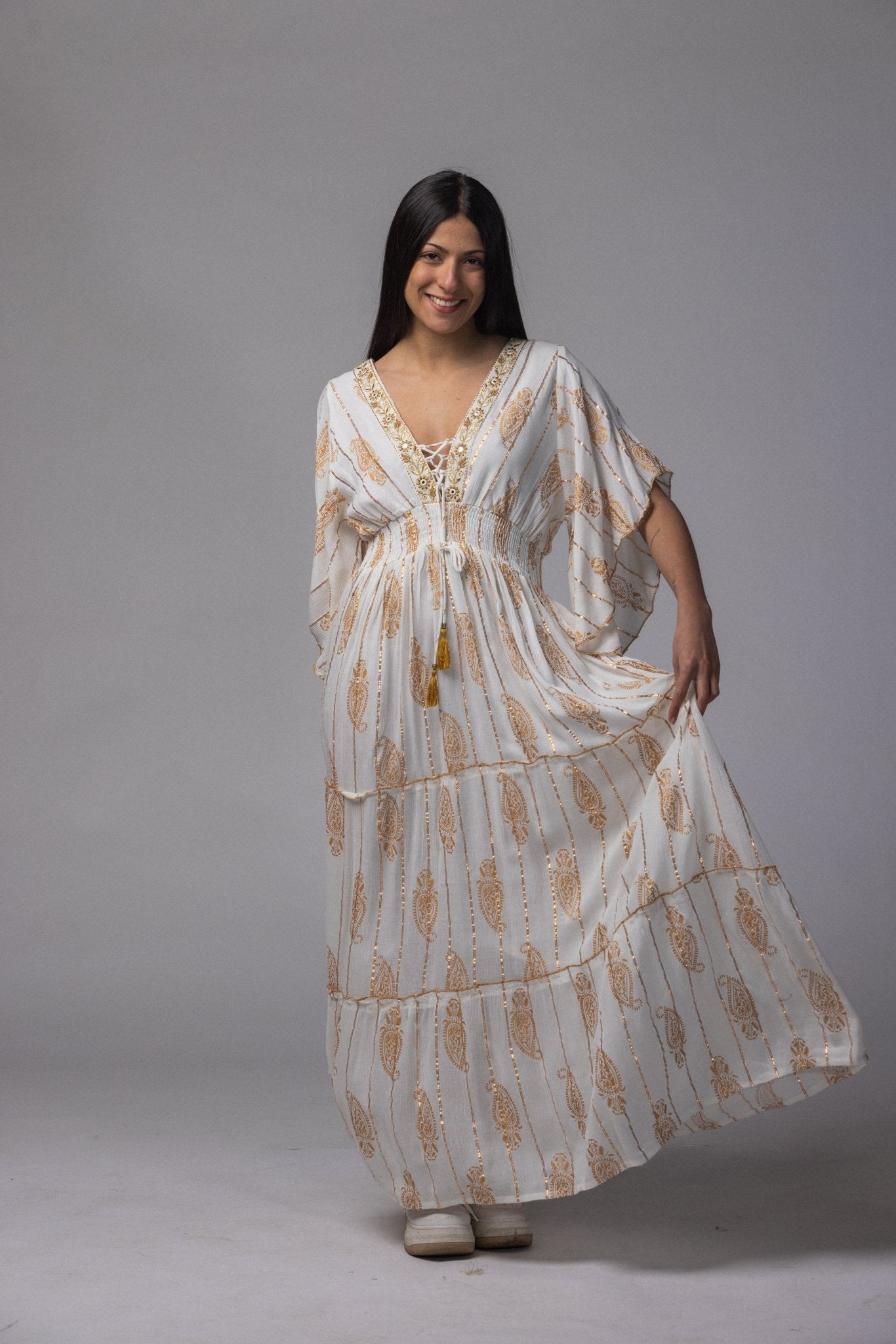 Robe longue brodé - La Doudounerie