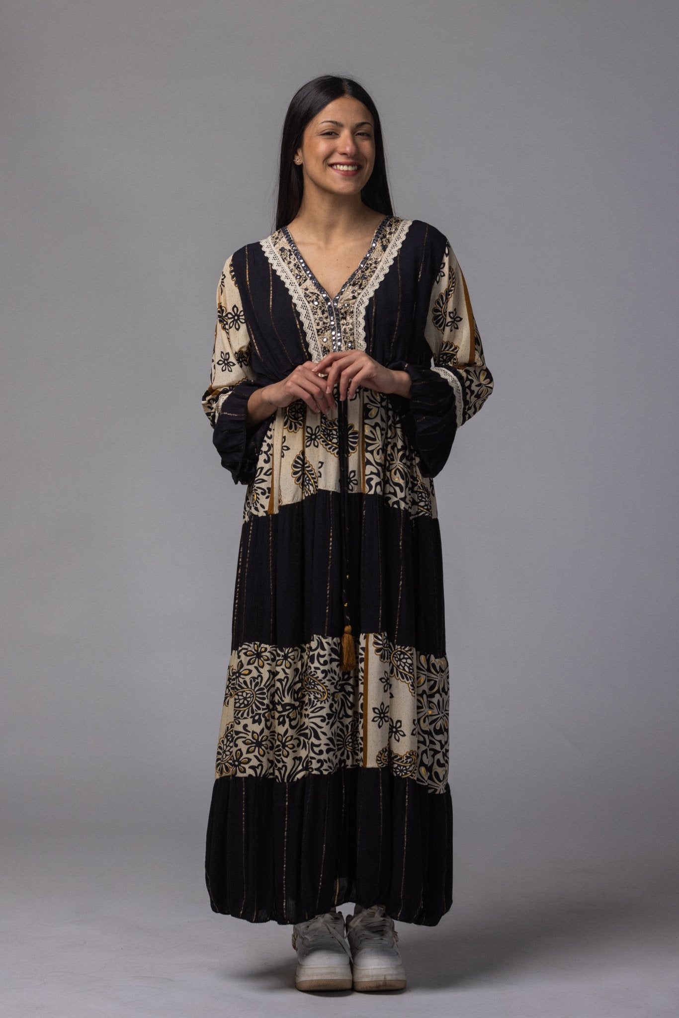 Robe longue brodé - La Doudounerie