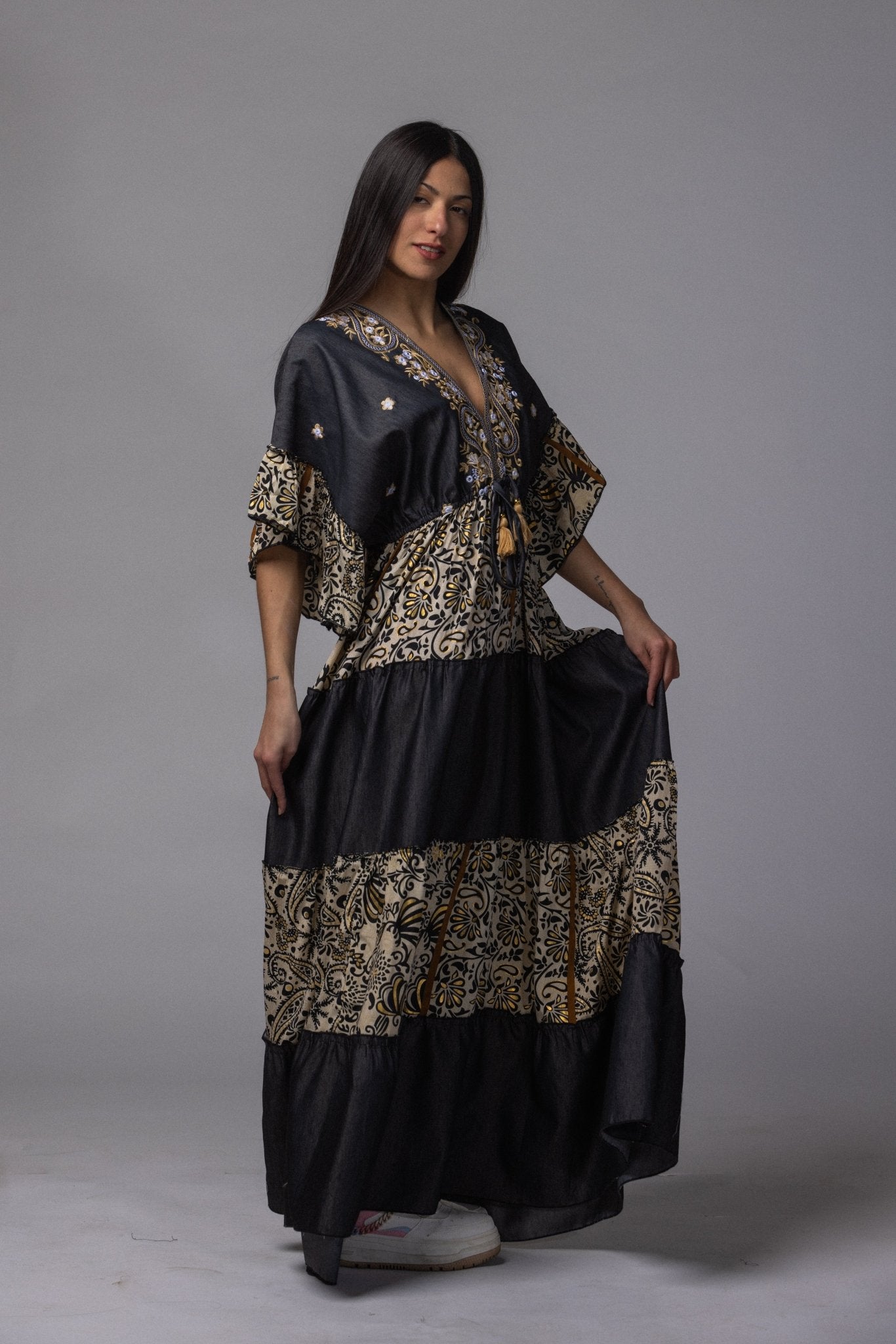Robe longue patch détaillé - La Doudounerie