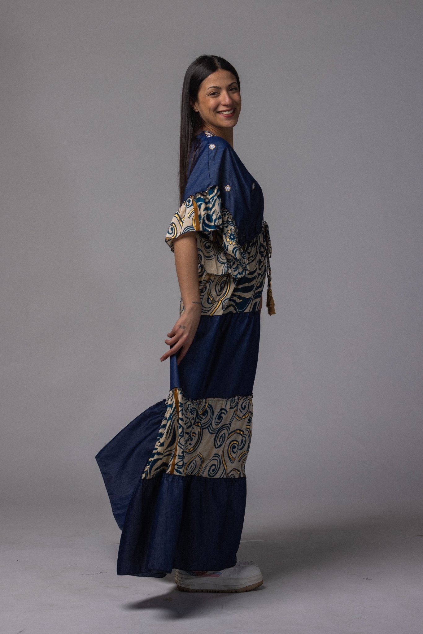 Robe longue patch détaillé - La Doudounerie