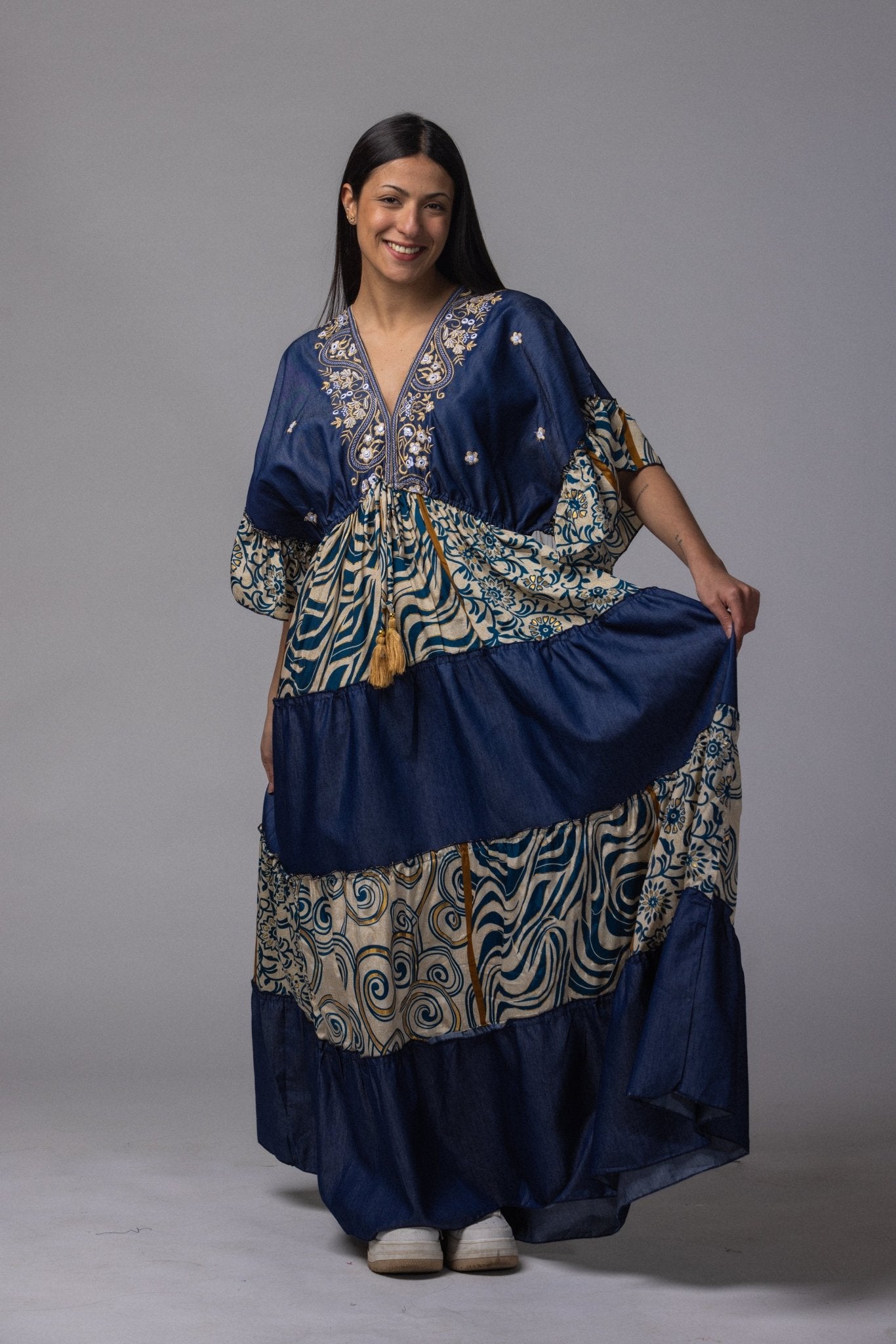 Robe longue patch détaillé - La Doudounerie