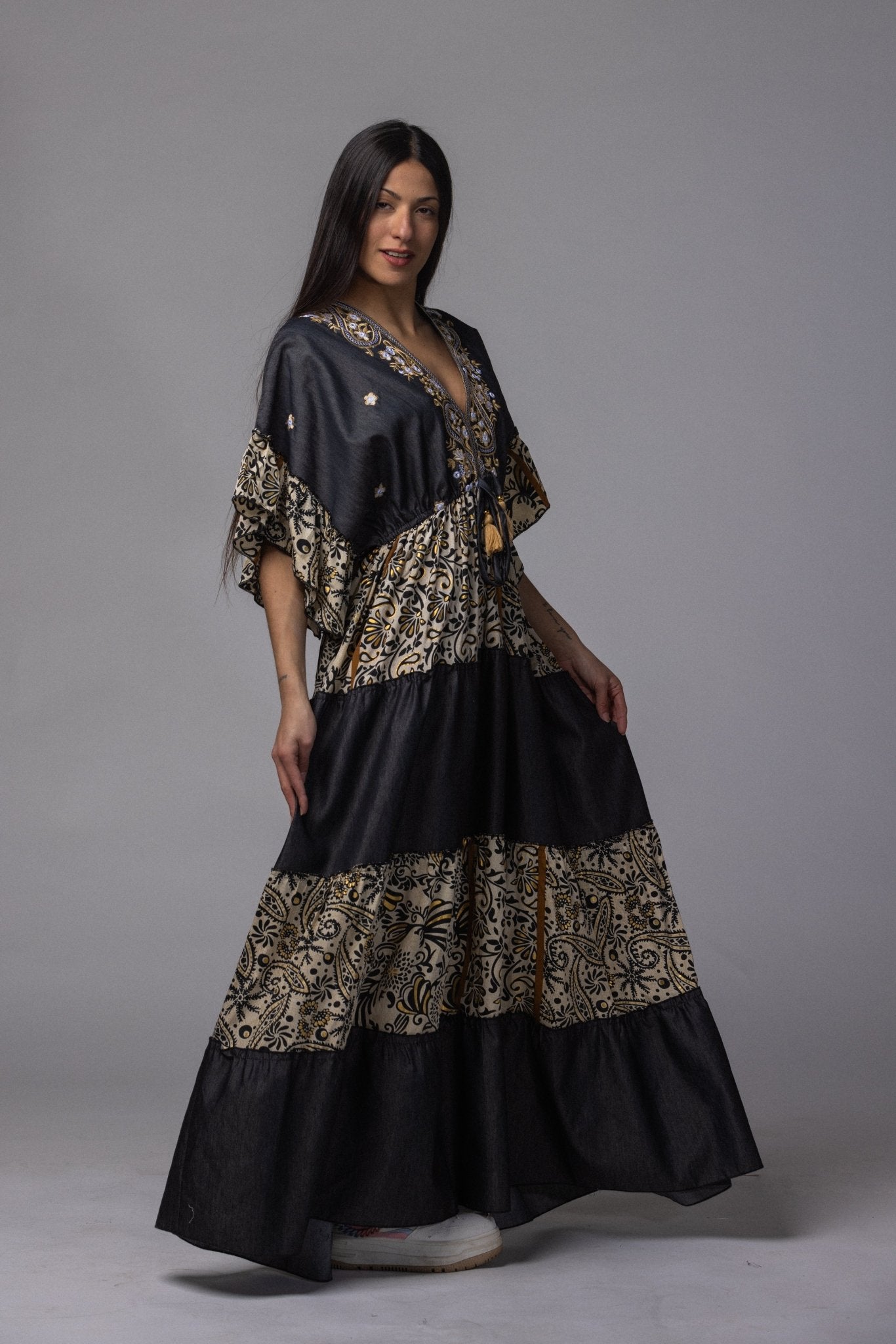 Robe longue patch détaillé - La Doudounerie