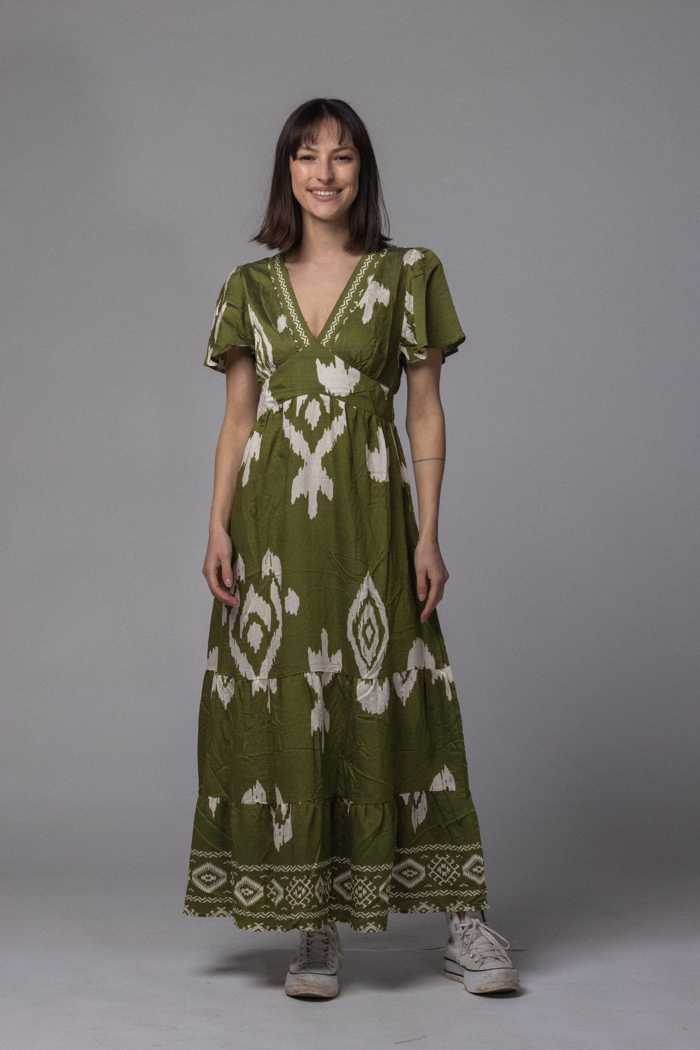 Robe patch col V - La Doudounerie