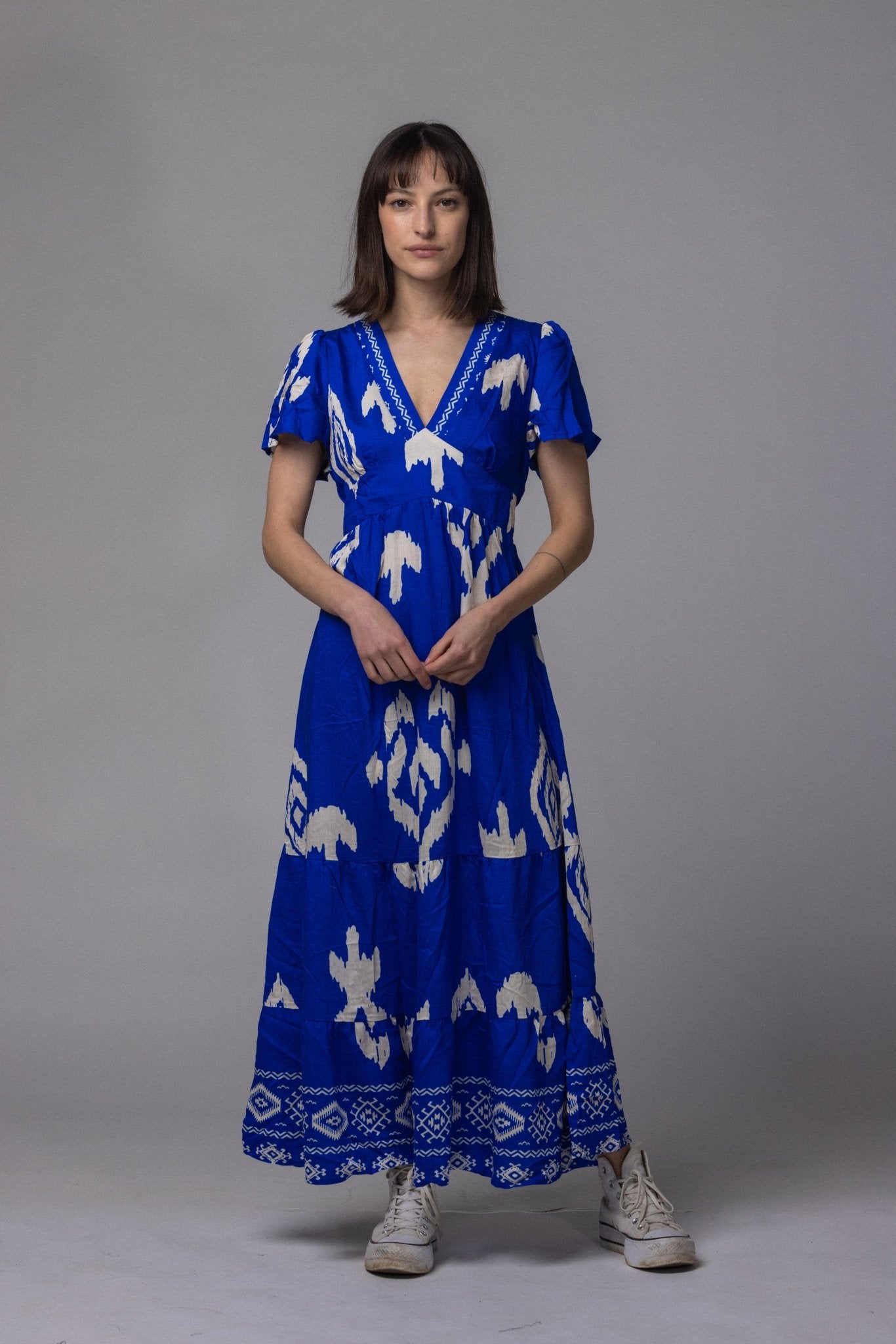 Robe patch col V - La Doudounerie