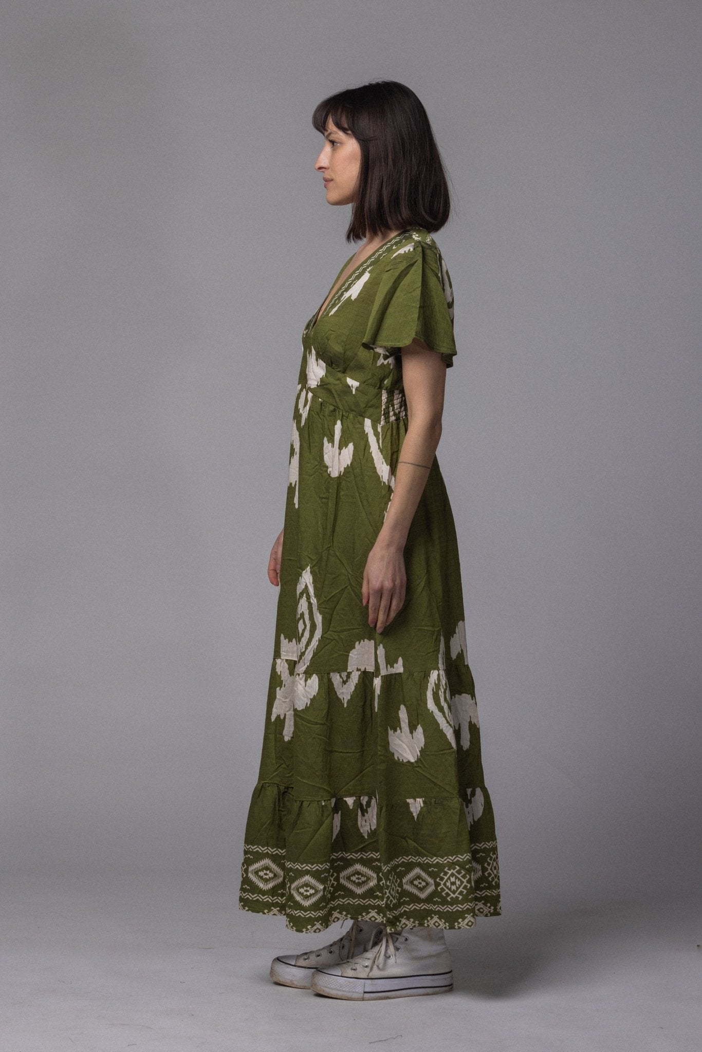 Robe patch col V - La Doudounerie