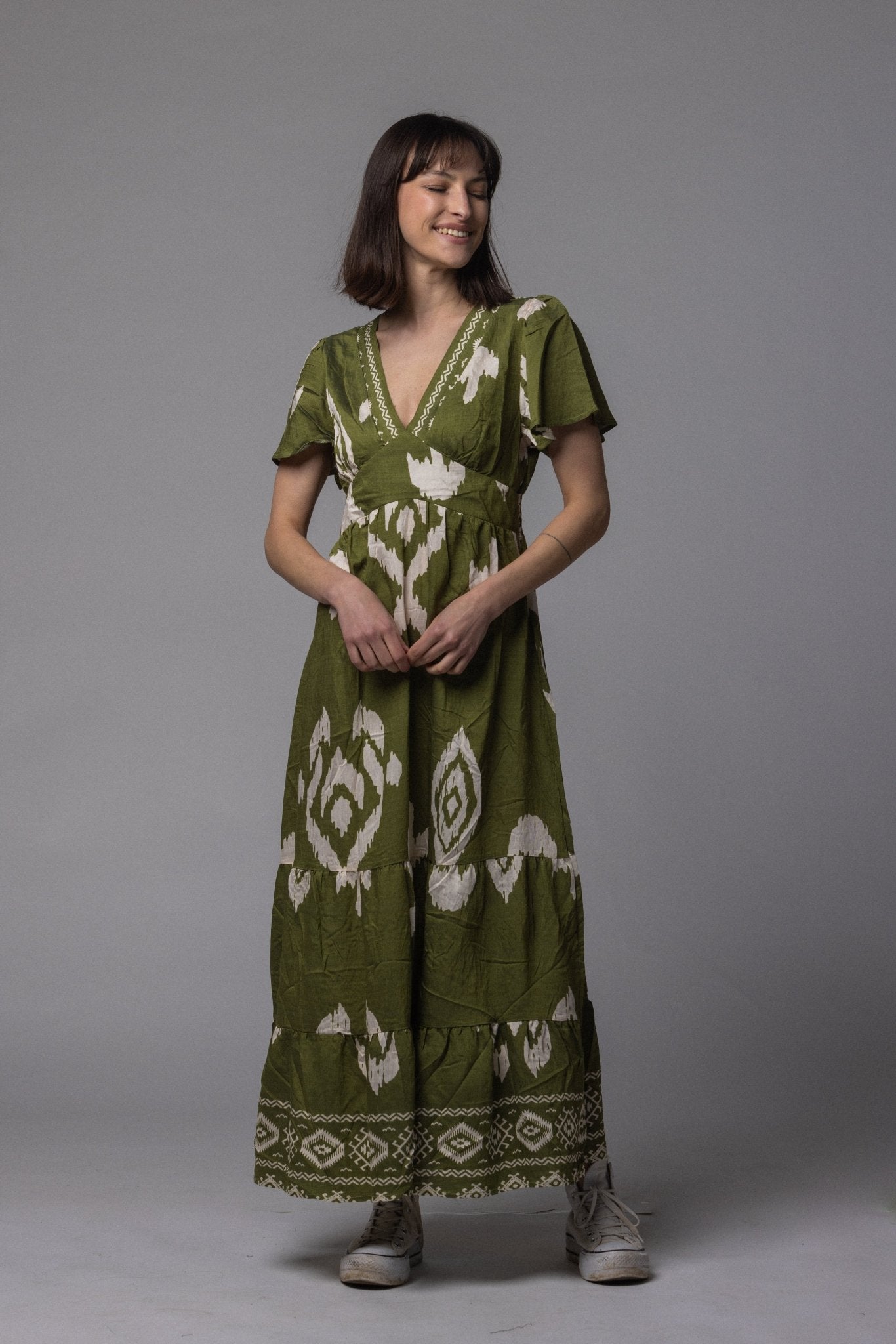 Robe patch col V - La Doudounerie