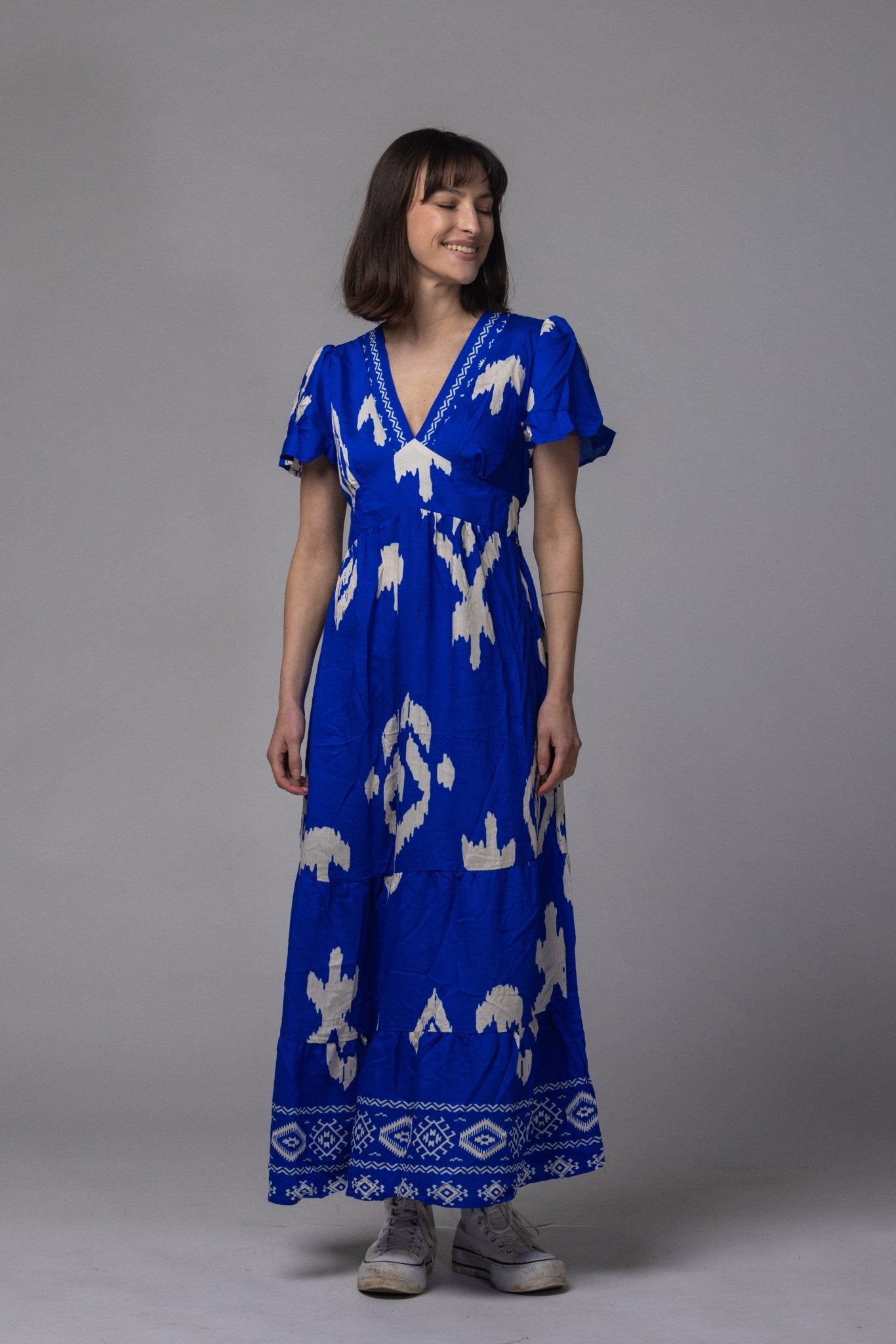 Robe patch col V - La Doudounerie