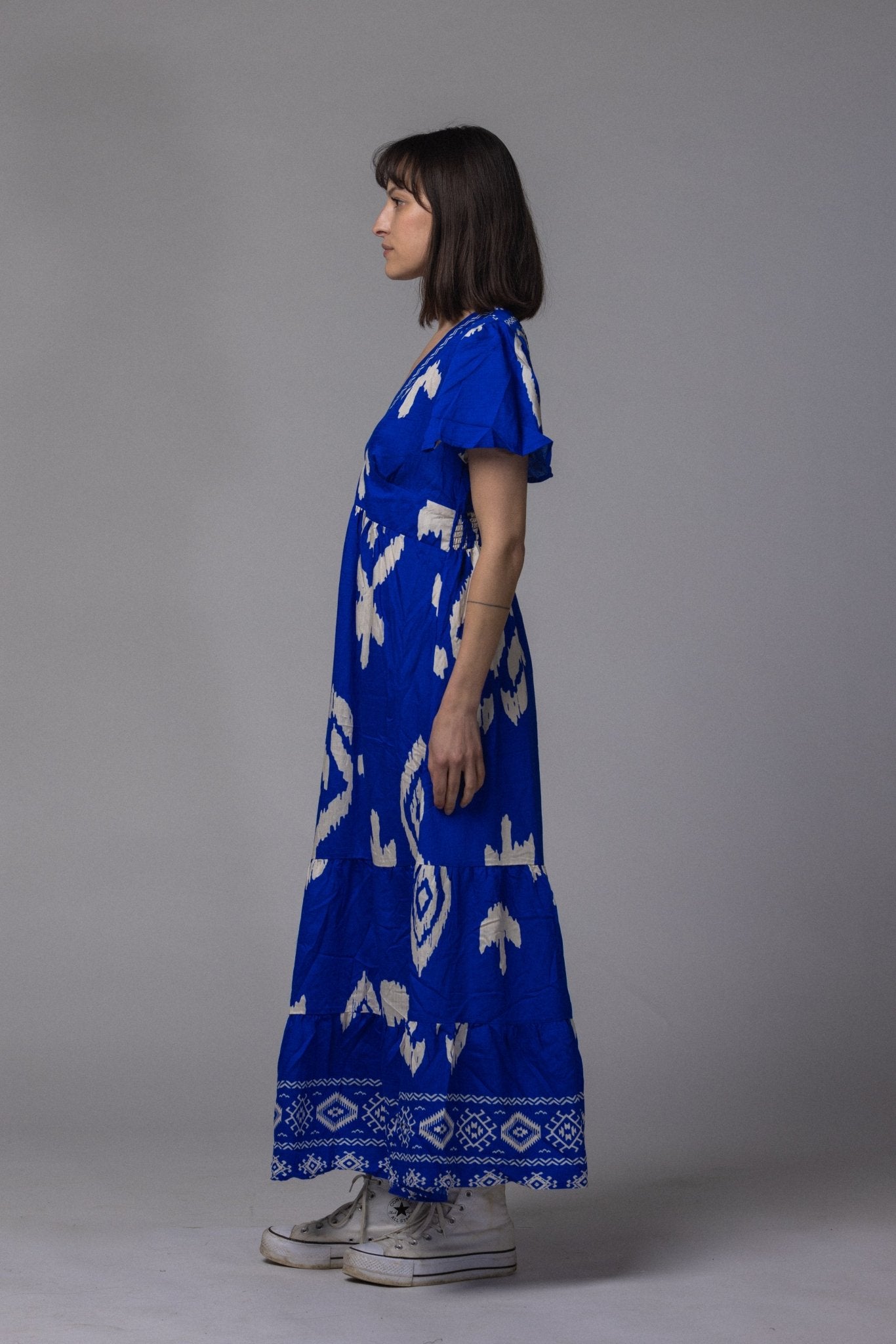 Robe patch col V - La Doudounerie