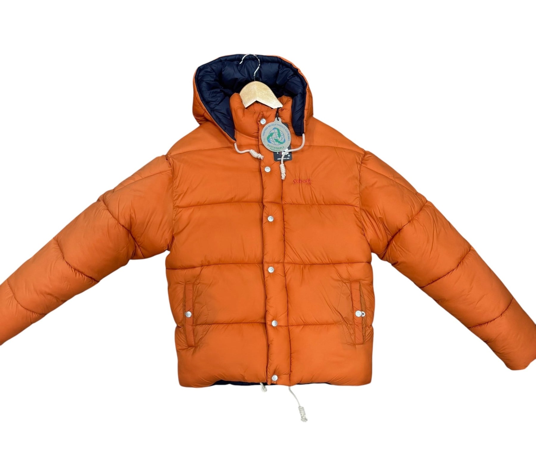 Westlake Orange matière recyclé capuche amovible - La Doudounerie