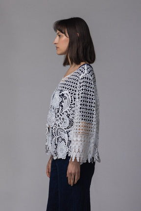 Dentelle blanc gilet - La Doudounerie