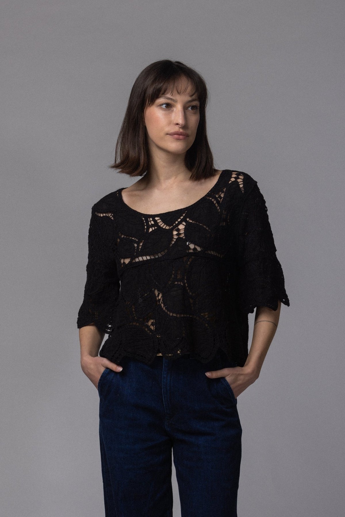 Haut Dentelle Crop - La Doudounerie