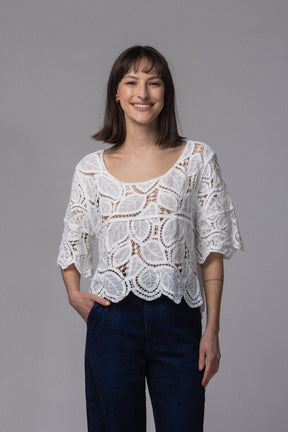 Haut Dentelle Crop - La Doudounerie